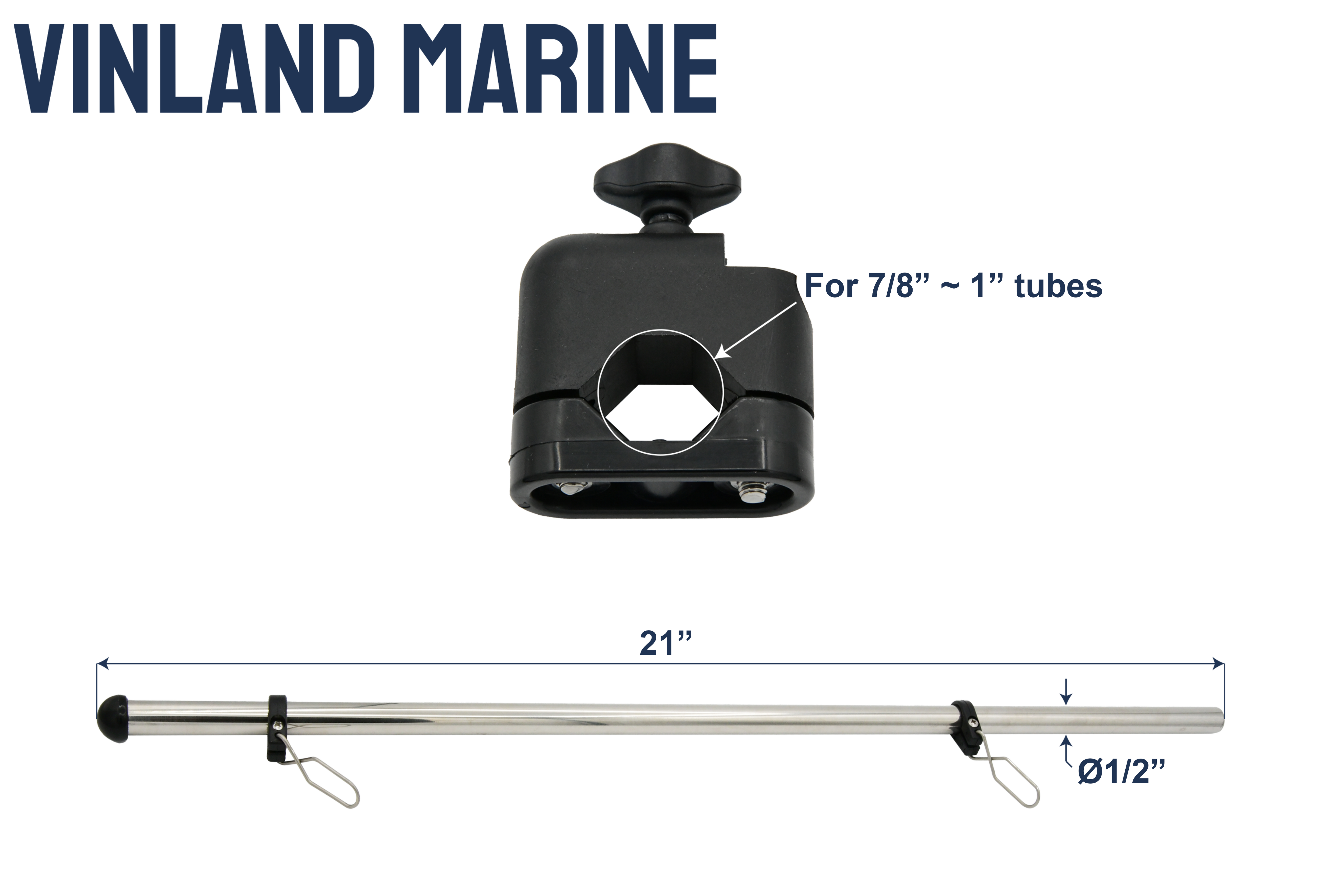 Plastic Clamp on Flagpole Base with Flagpole