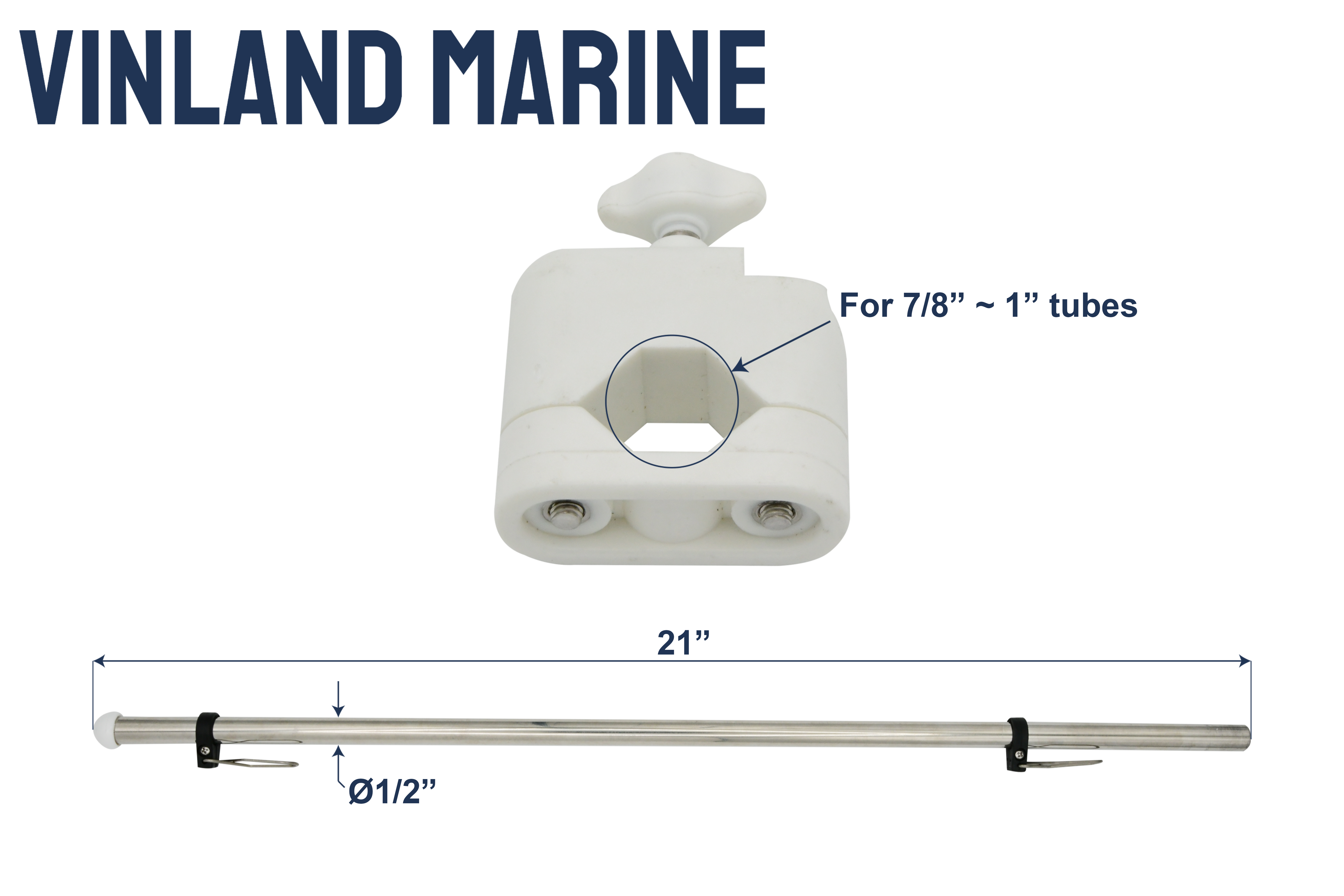 Plastic Clamp on Flagpole Base with Flagpole