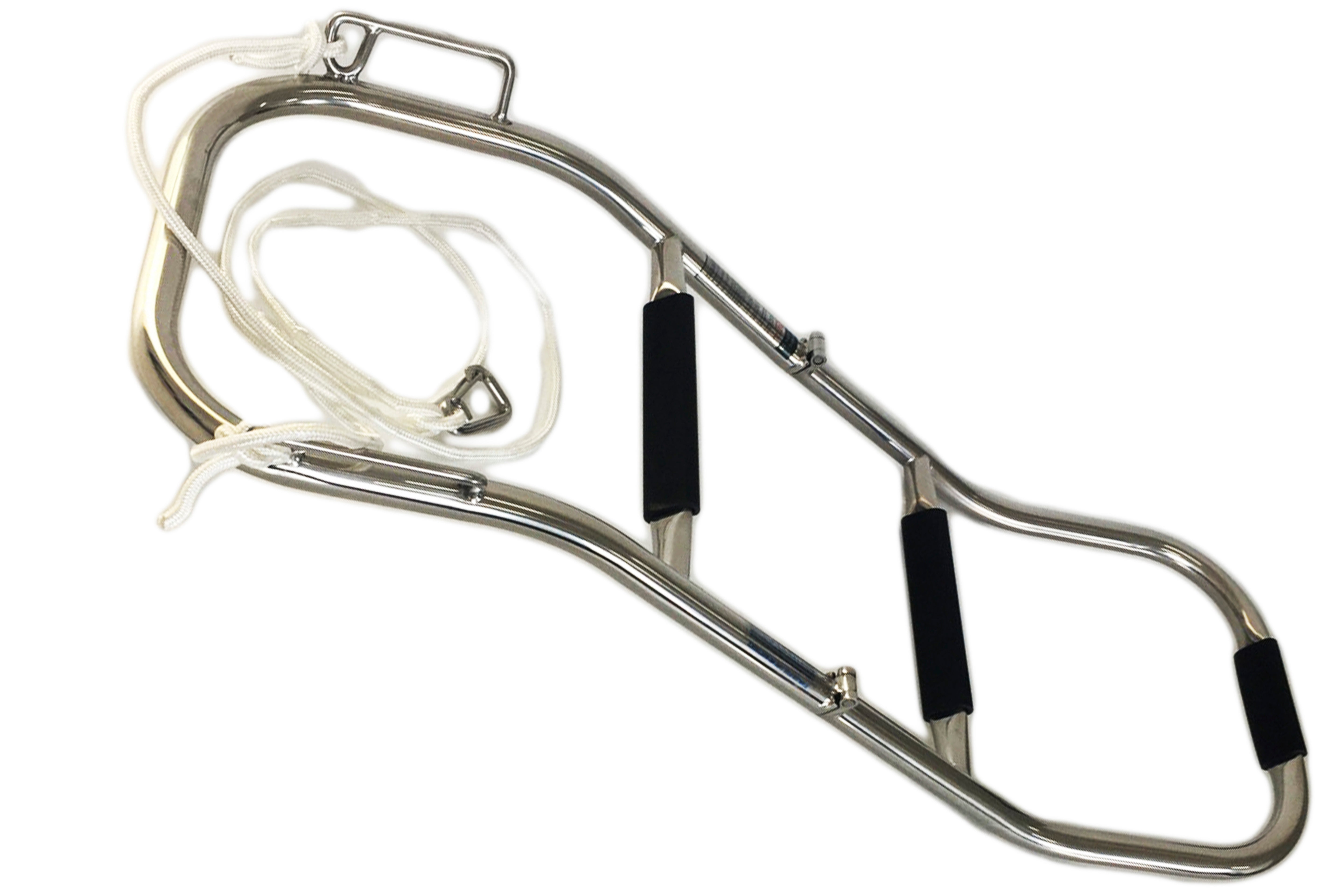 3-Step Folding Ladder for Inflatable Boats, Pontoons, and Dinghy