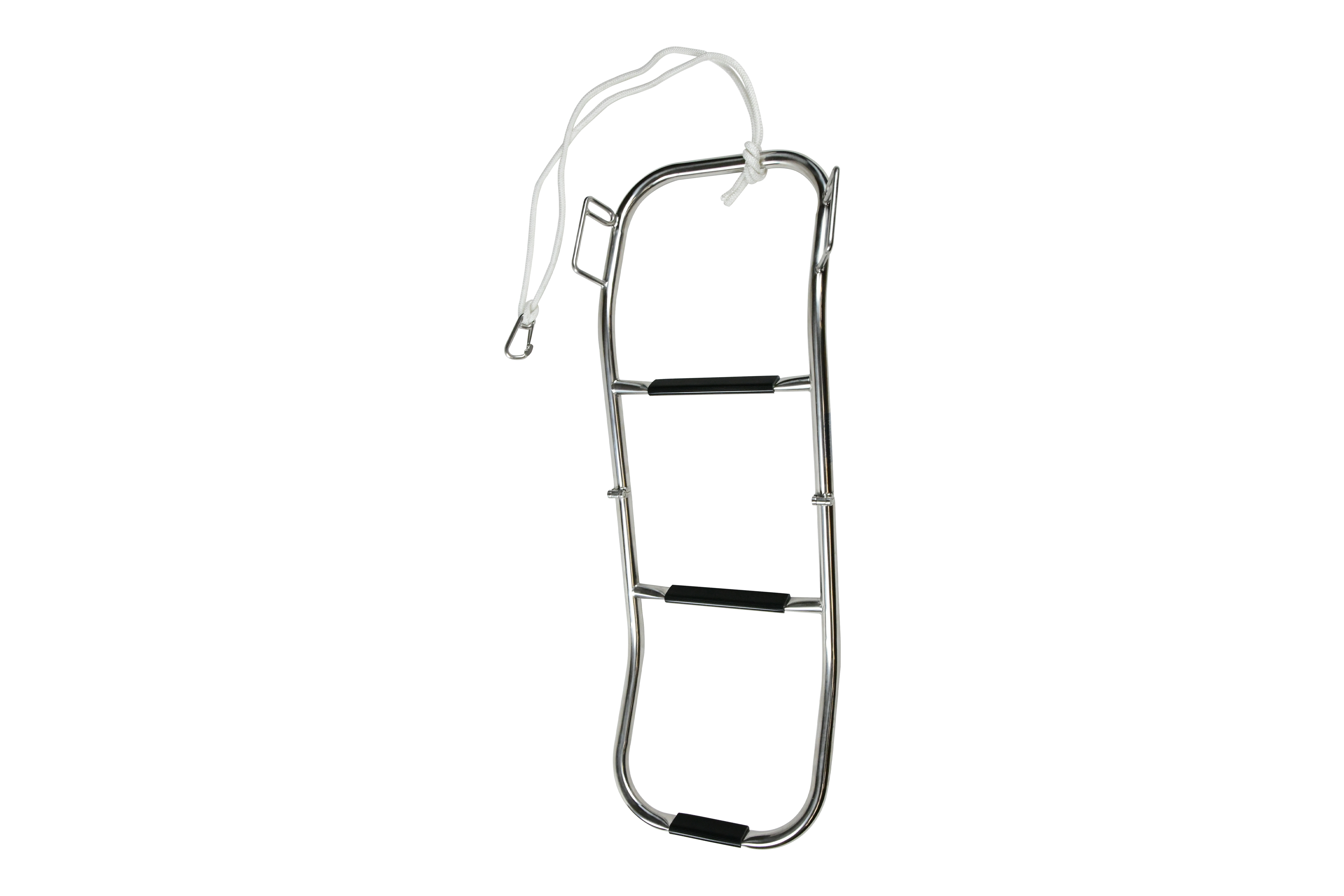 3-Step Folding Ladder for Inflatable Boats, Pontoons, and Dinghy