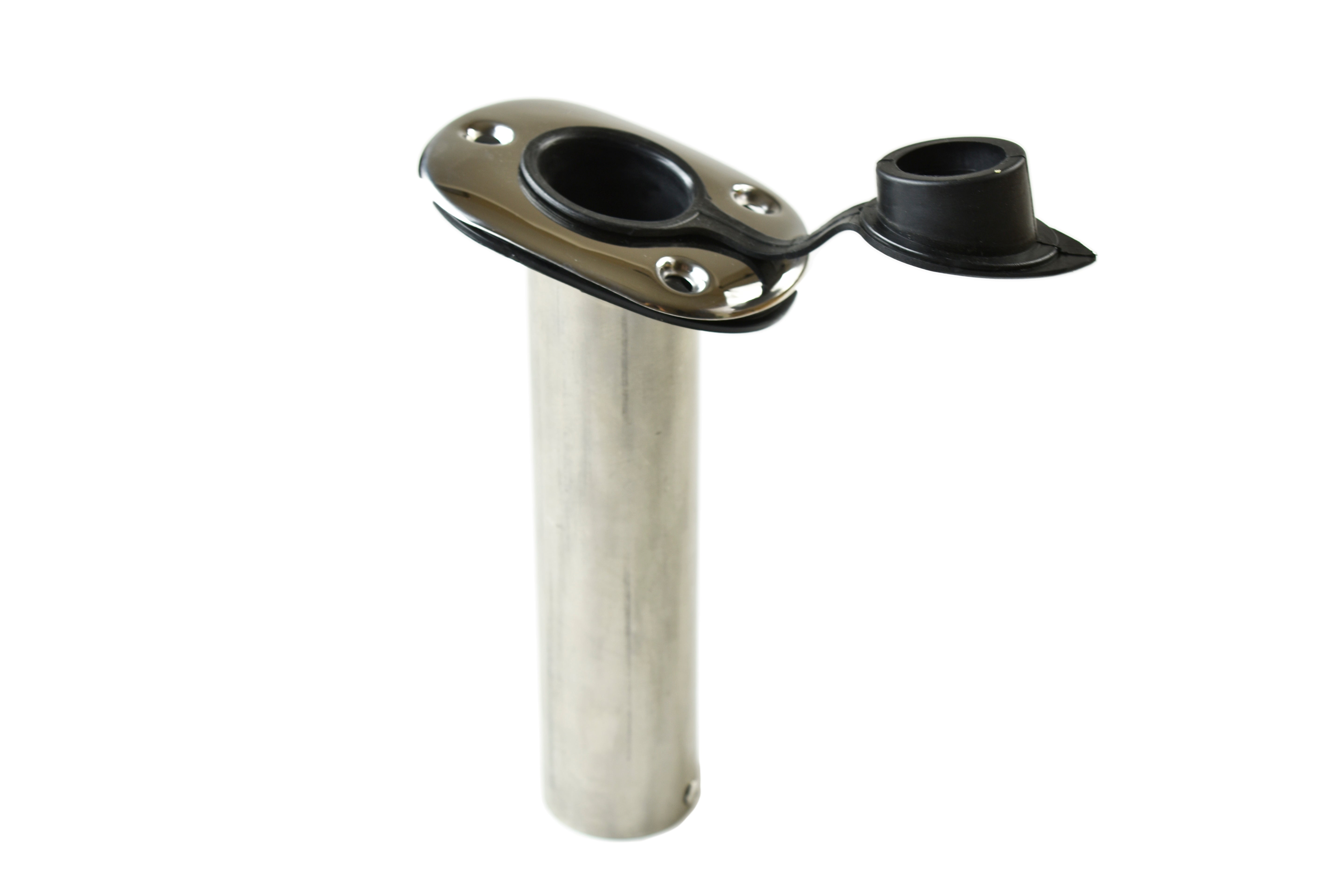 Stamped 304 Stainless Steel Angled Flush Mount Rod Holder with Lid