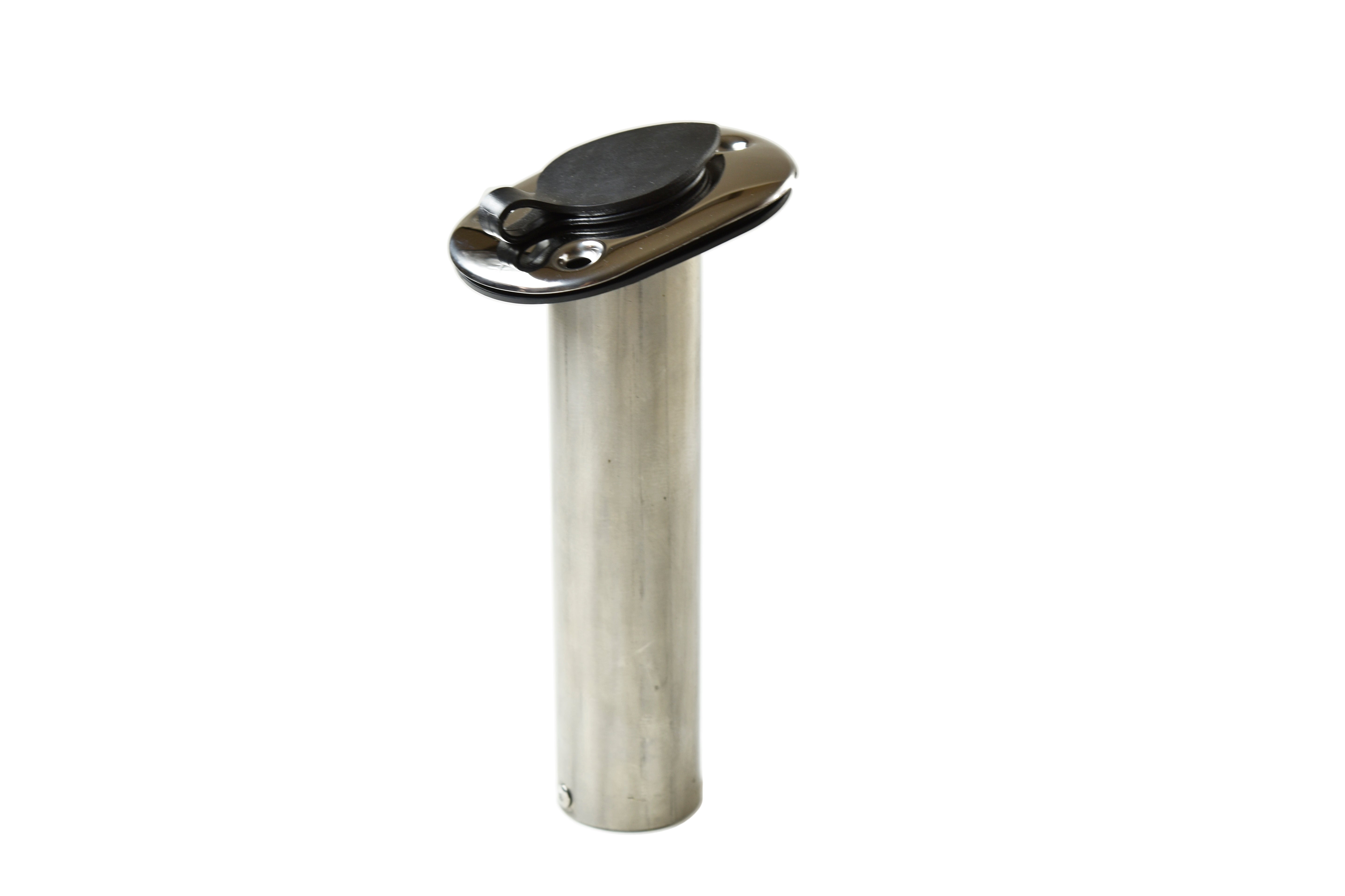 Stamped 304 Stainless Steel Angled Flush Mount Rod Holder with Lid