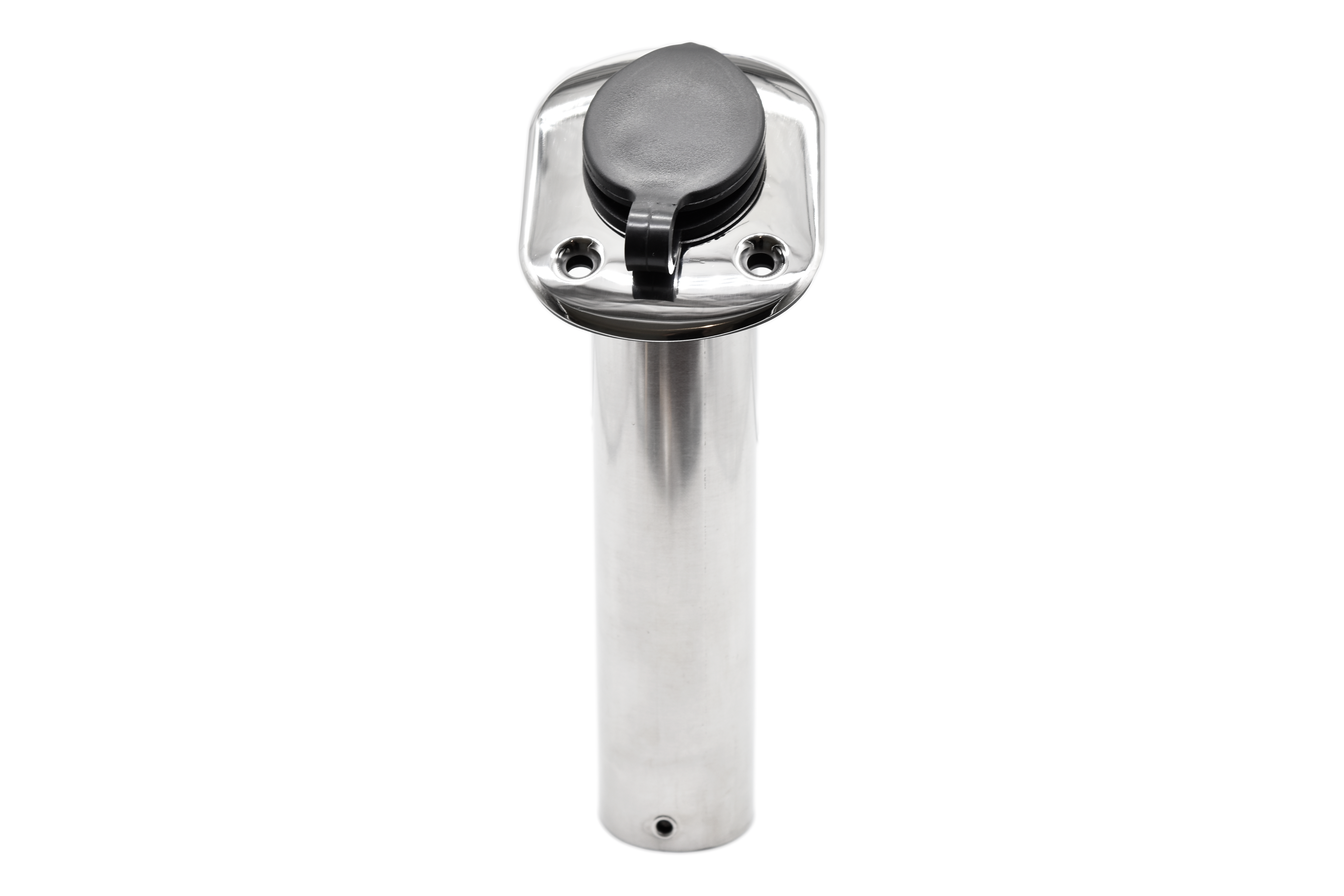 Stamped 304 Stainless Steel Angled Flush Mount Rod Holder with Lid