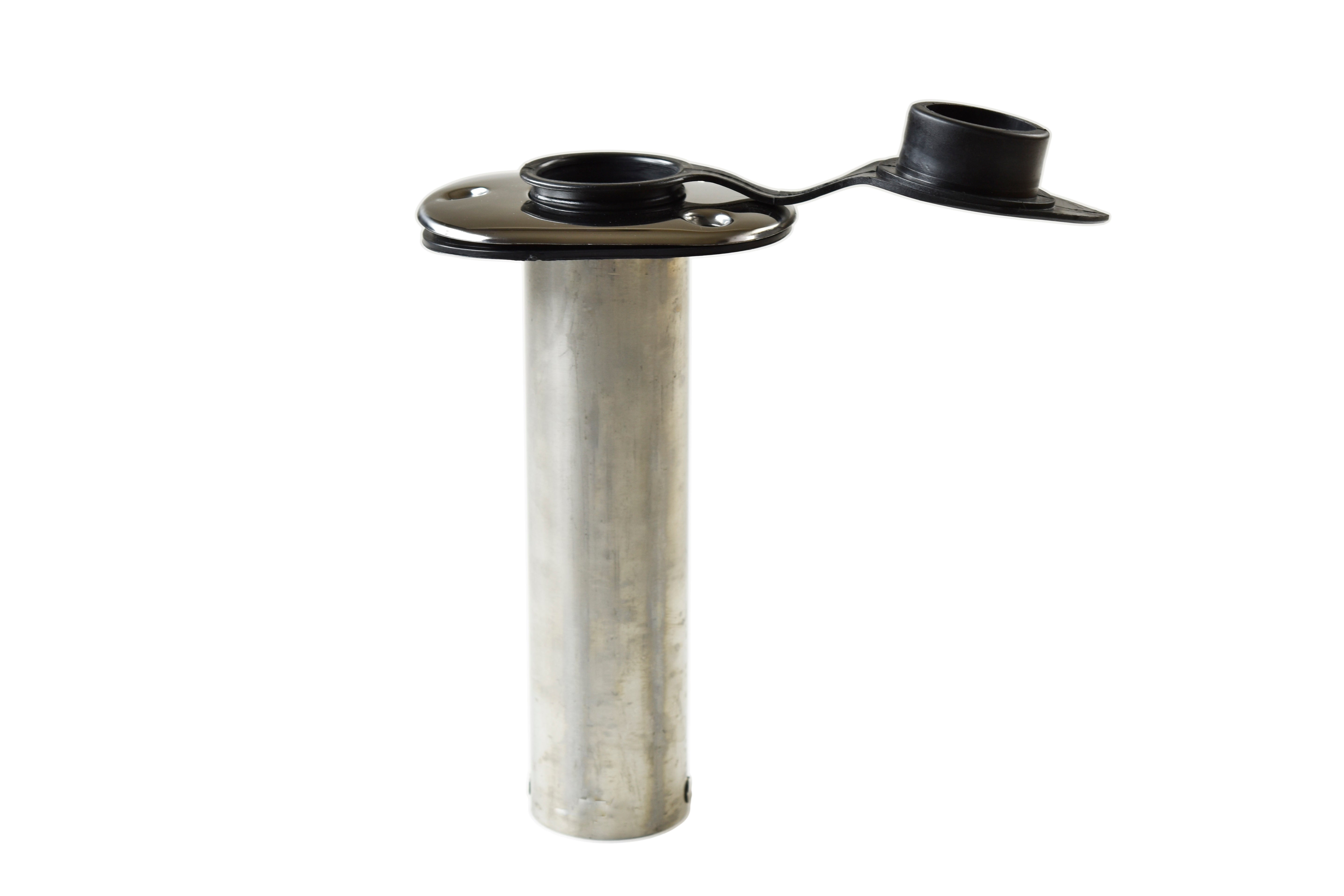 Stamped 304 Stainless Steel Angled Flush Mount Rod Holder with Lid