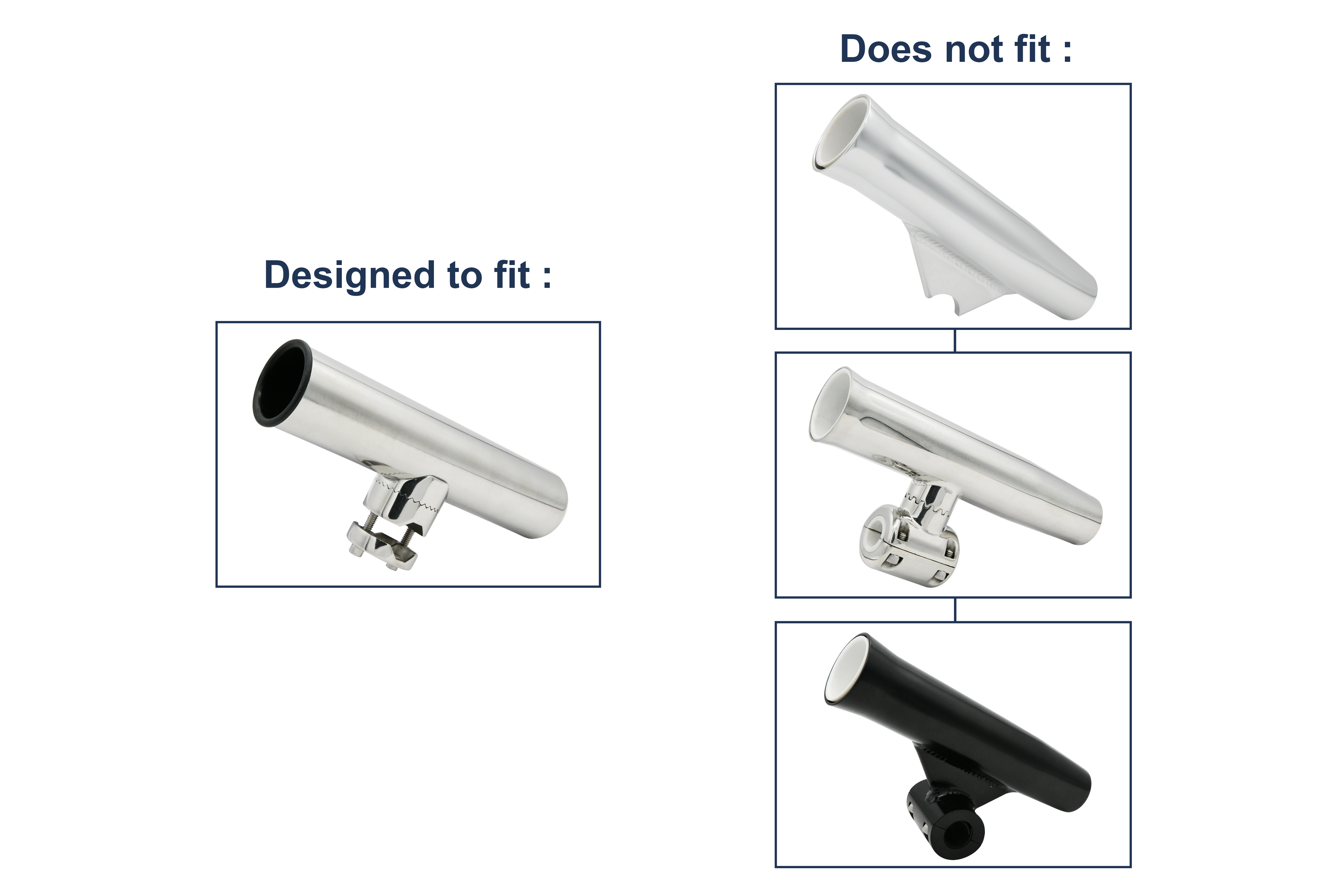 Rotating Adjustable Clamp-on Rod Holder for Ø7/8"~Ø1" rails