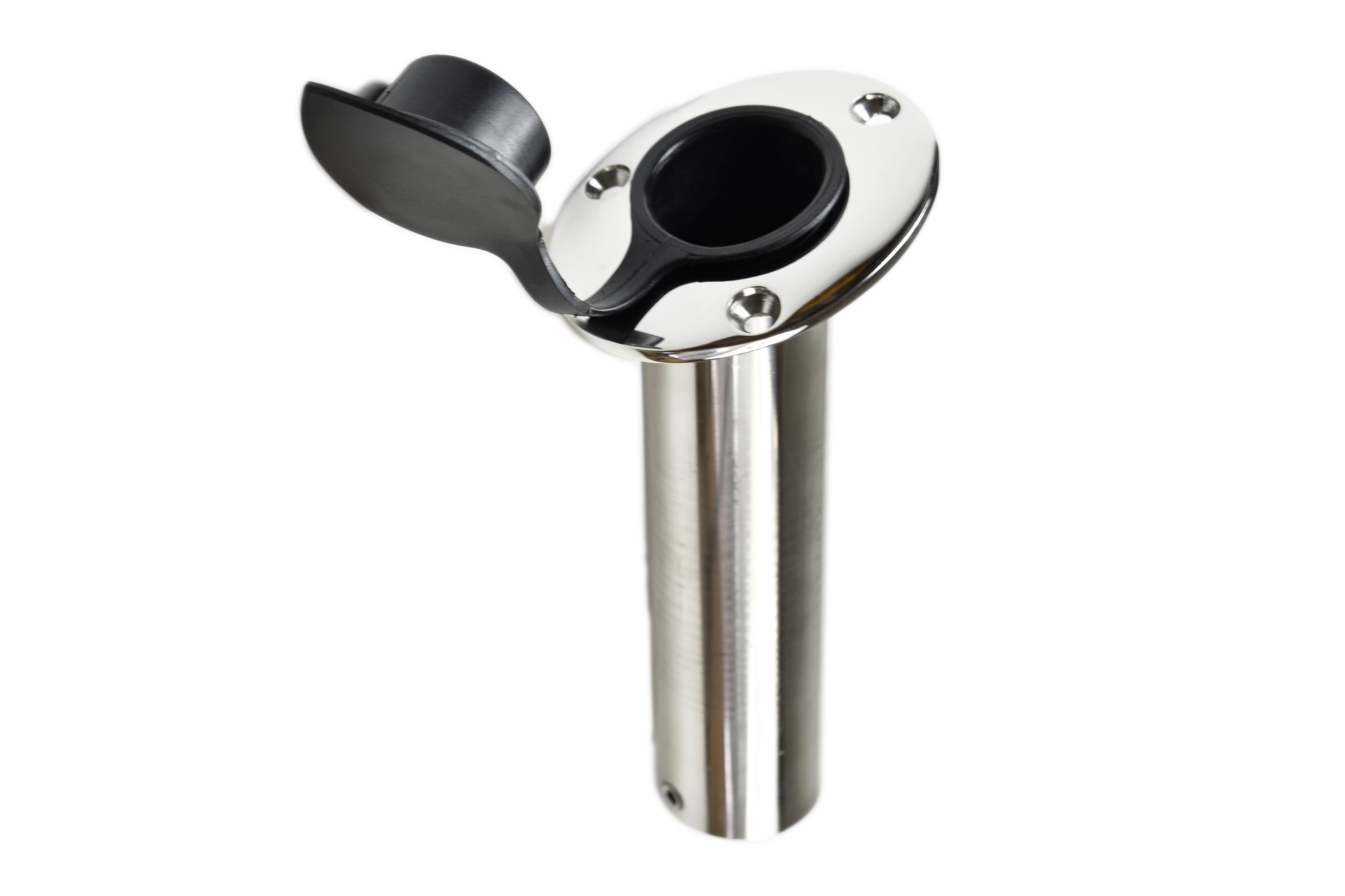 black tip stainless steel fishing rod holders Heavy Duty Investment Cast Angled Flush Mount Rod Holder w/Lid