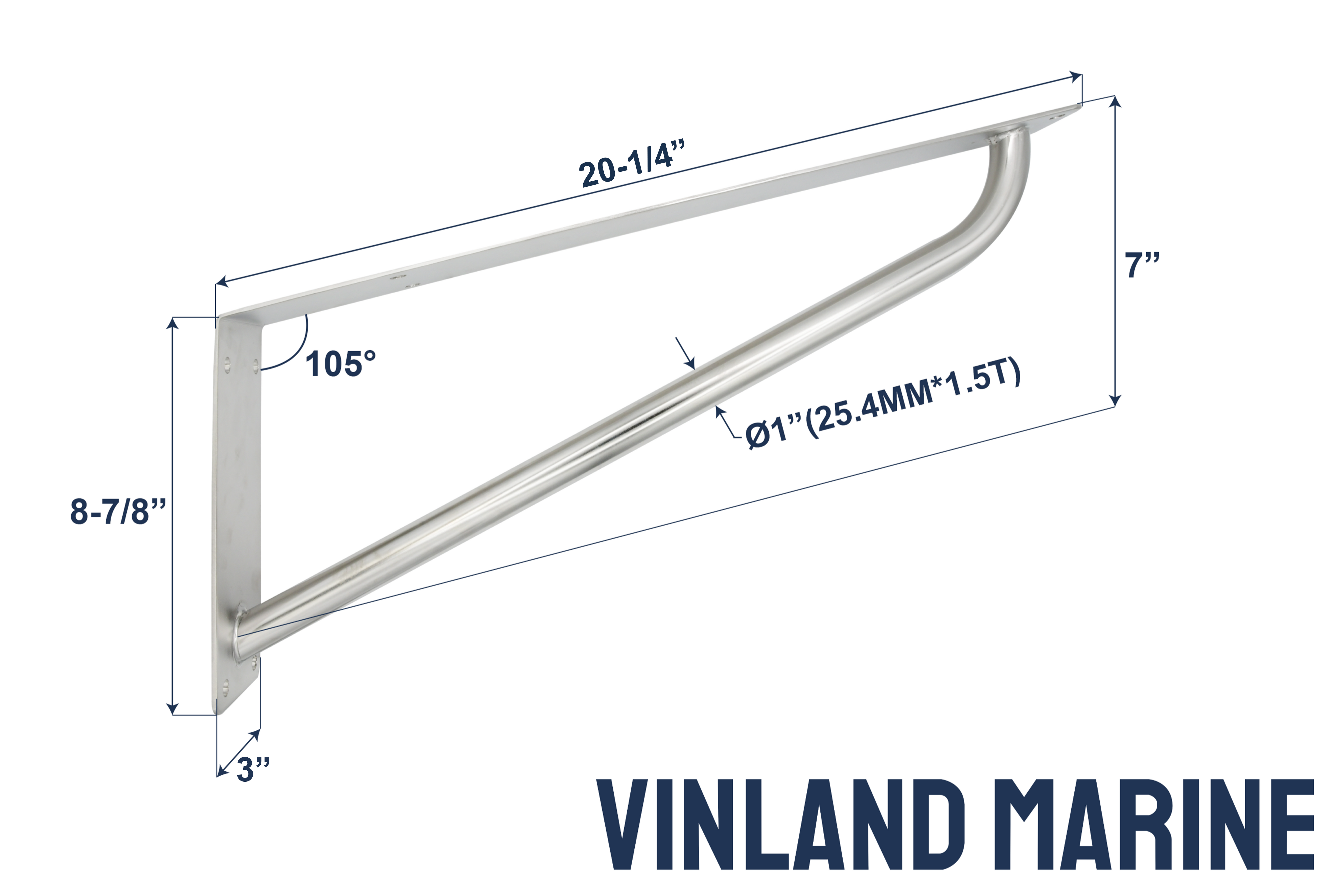 Swim Platform Mounting 15° Support Bracket