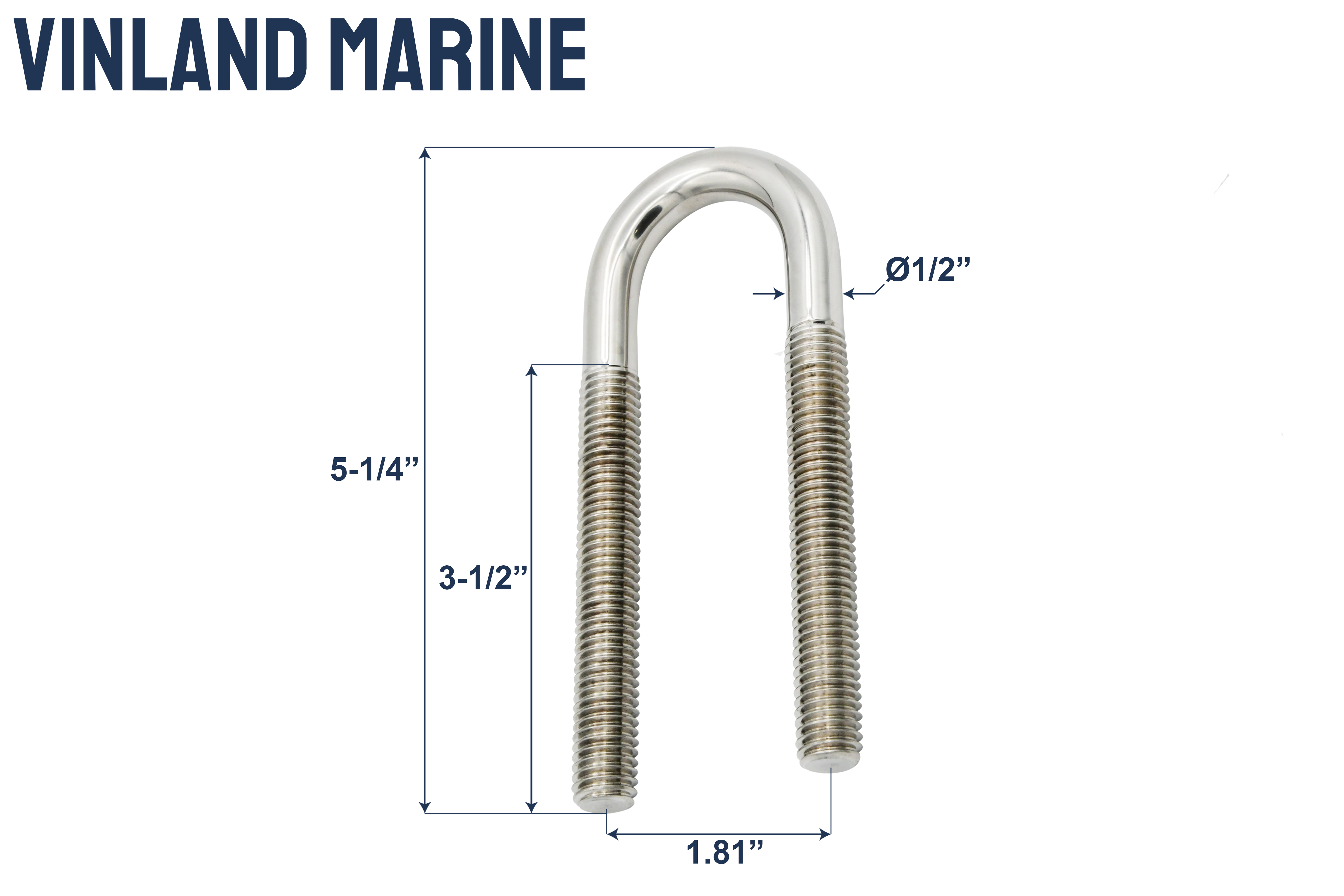 Stern Eye U-Bolt w/ two oblong plate