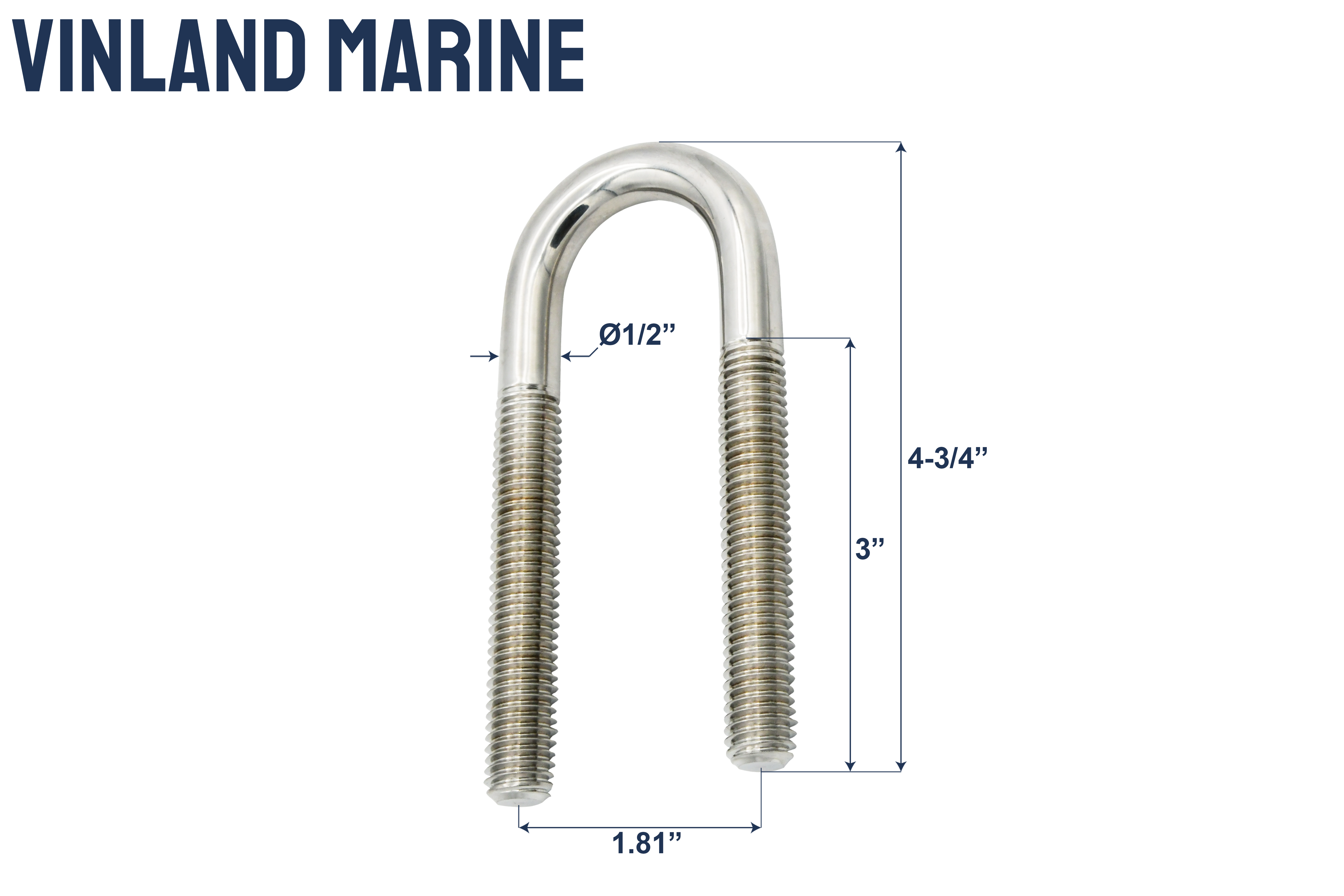 Stern Eye U-Bolt w/ two oblong plate