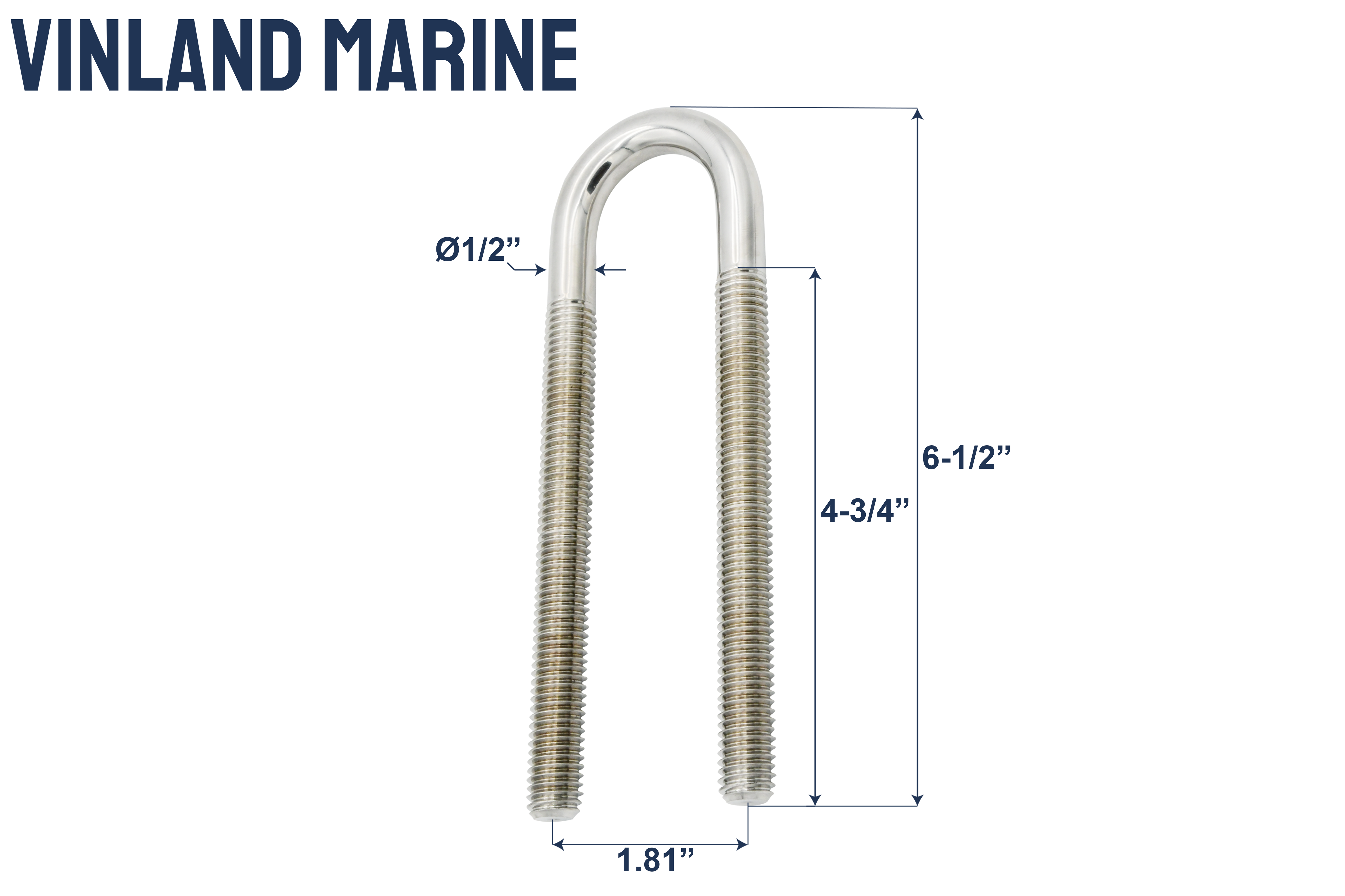 Stern Eye U-Bolt w/ two oblong plate