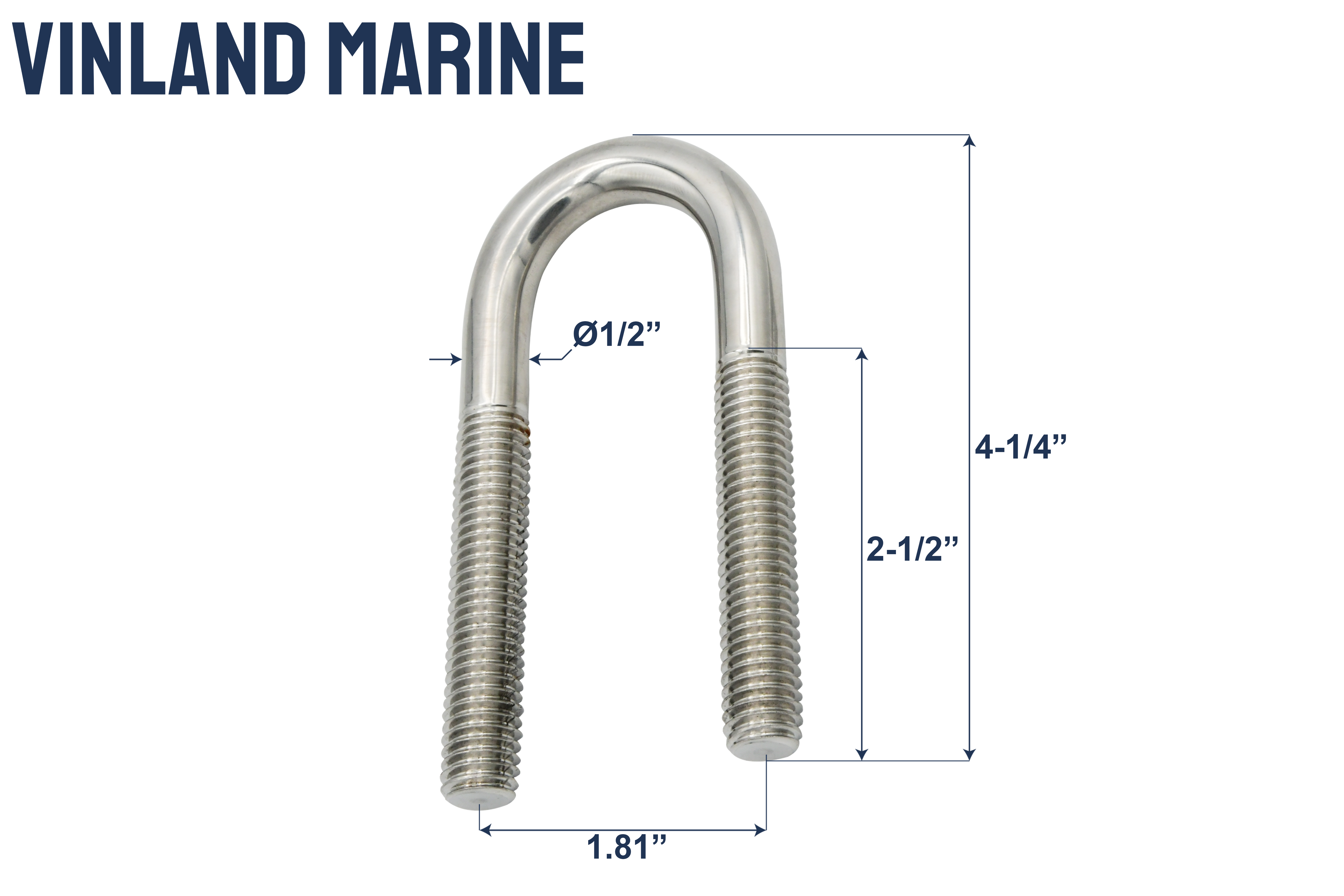 Stern Eye U-Bolt w/ two oblong plate