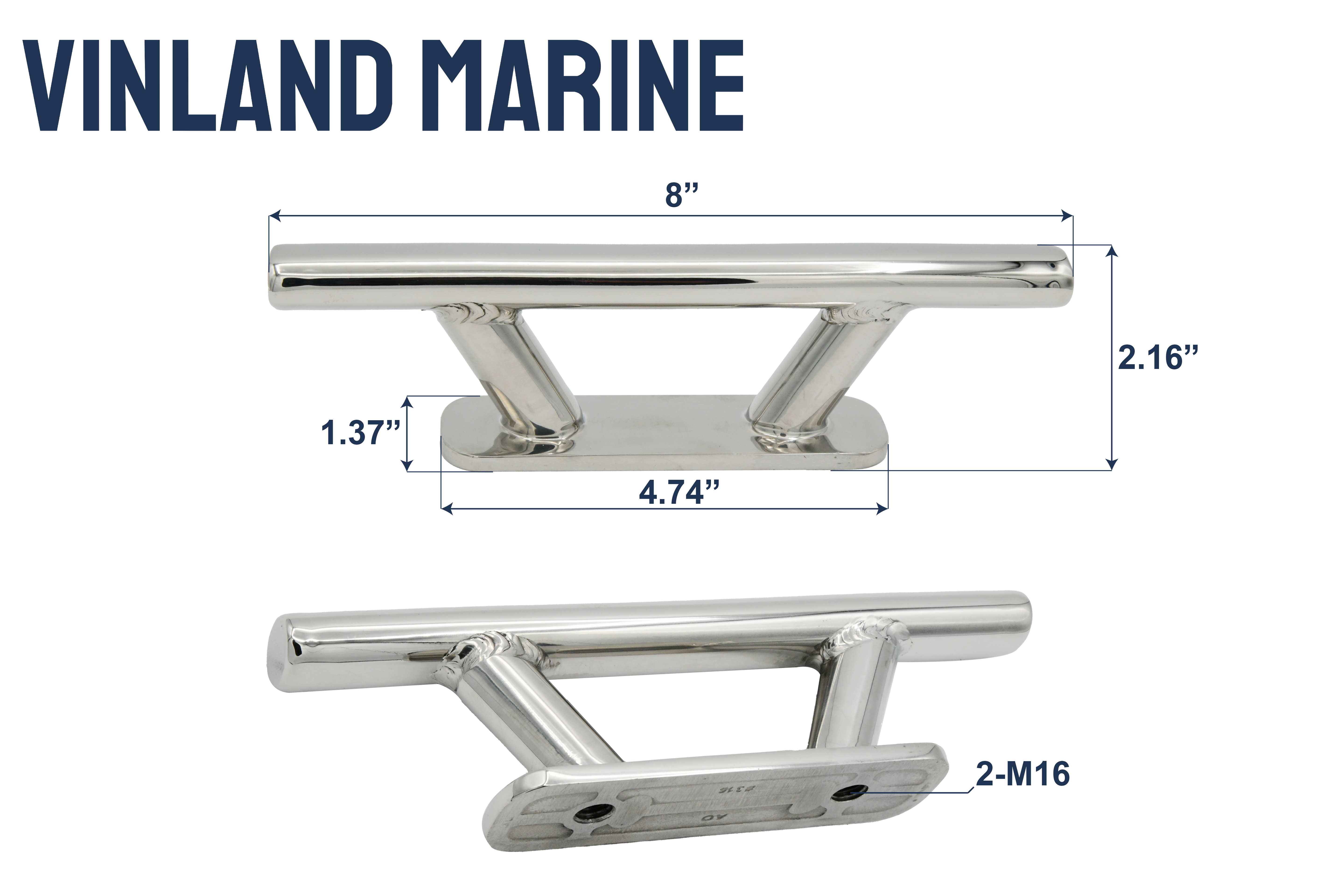 316 Stainless Steel Oval Heavy Duty Cleat
