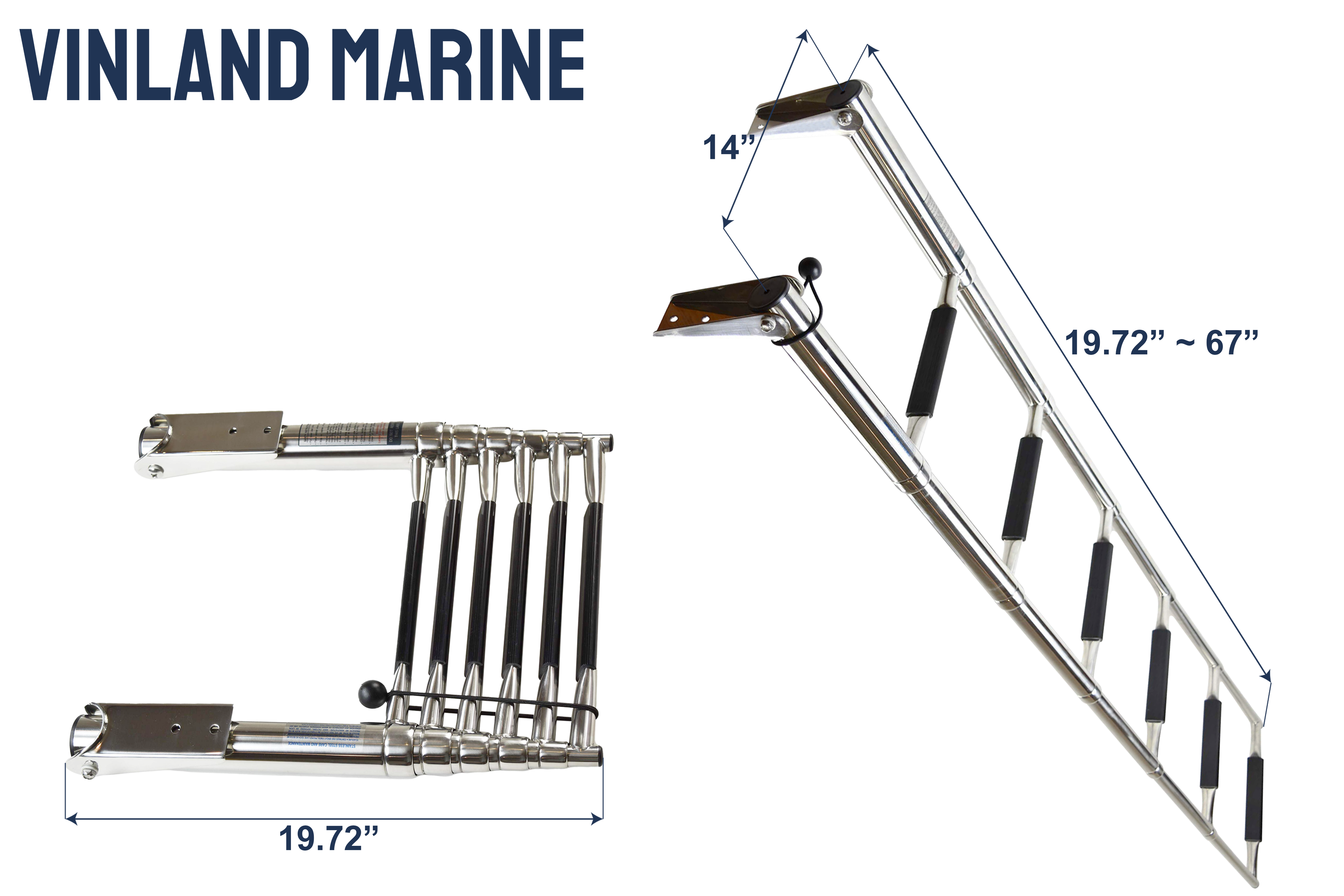 Stainless Steel Over-Platform Telescoping Ladder