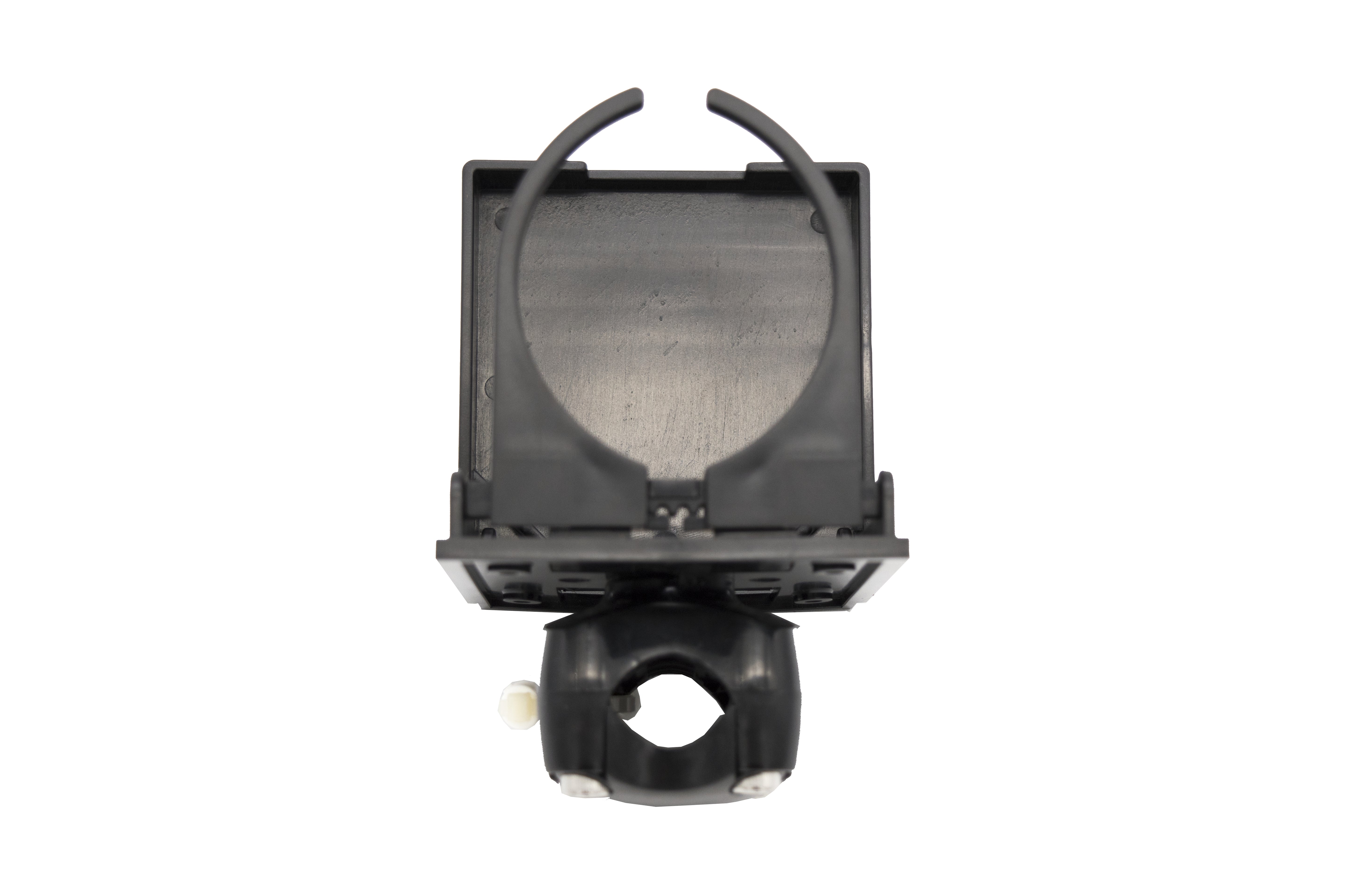 ABS White/Black Clamp-on Adjustable Foldable Compact Drink Holder with Clamp