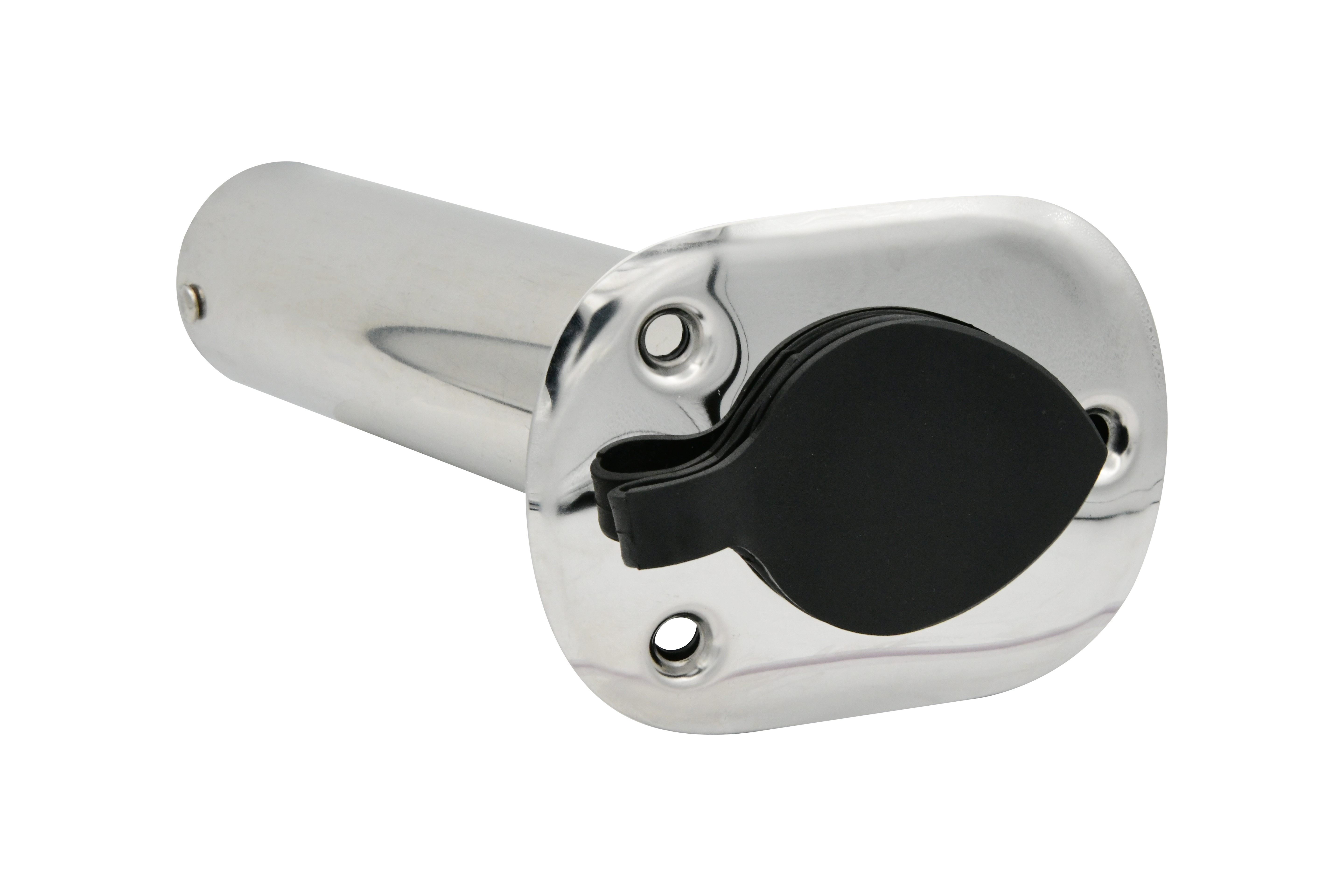Stamped 304 Stainless Steel Angled Flush Mount Rod Holder with Lid