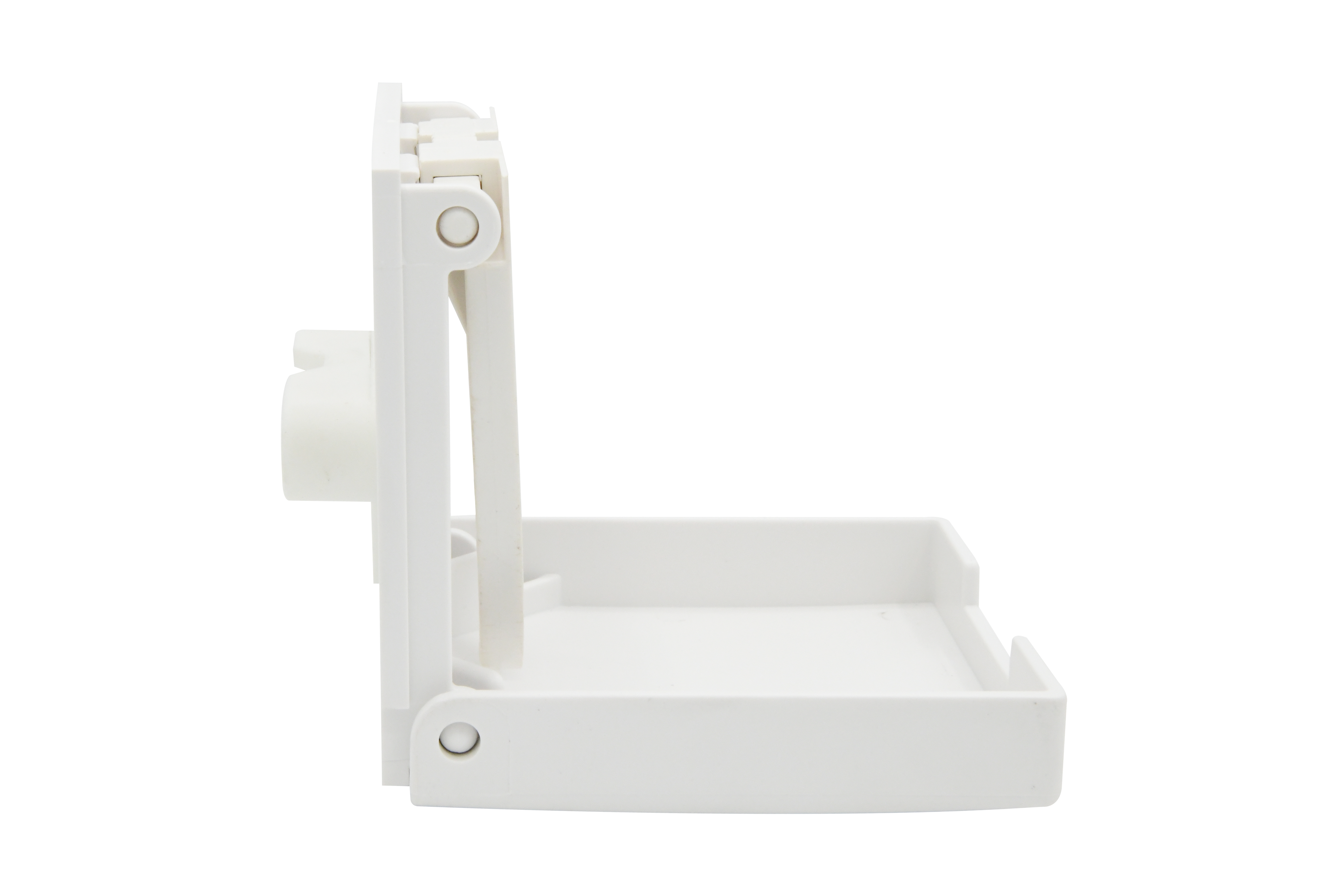 ABS White/Black Clamp-on Adjustable Foldable Compact Drink Holder with Clamp