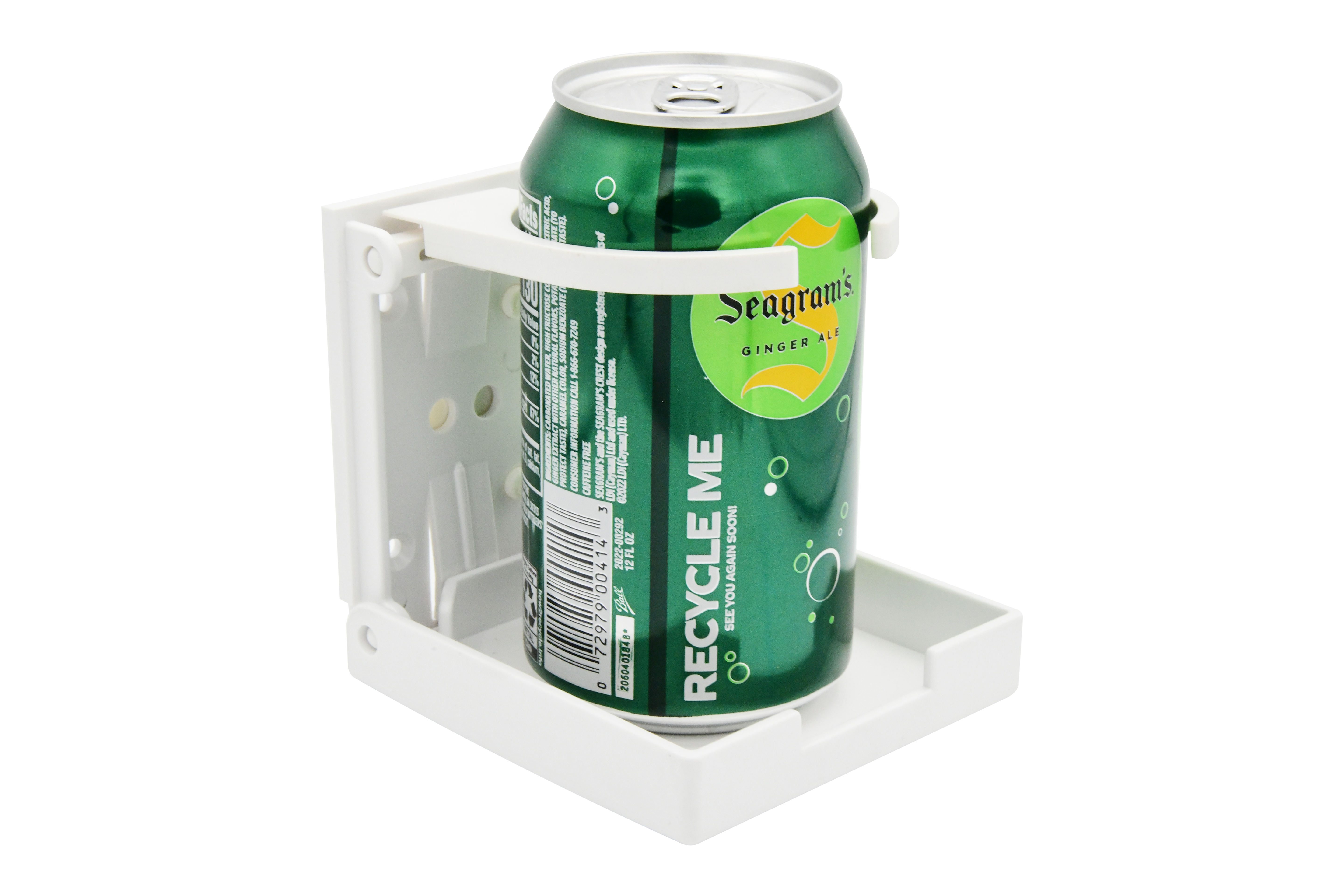 ABS White/Black Clamp-on Adjustable Foldable Compact Drink Holder with Clamp