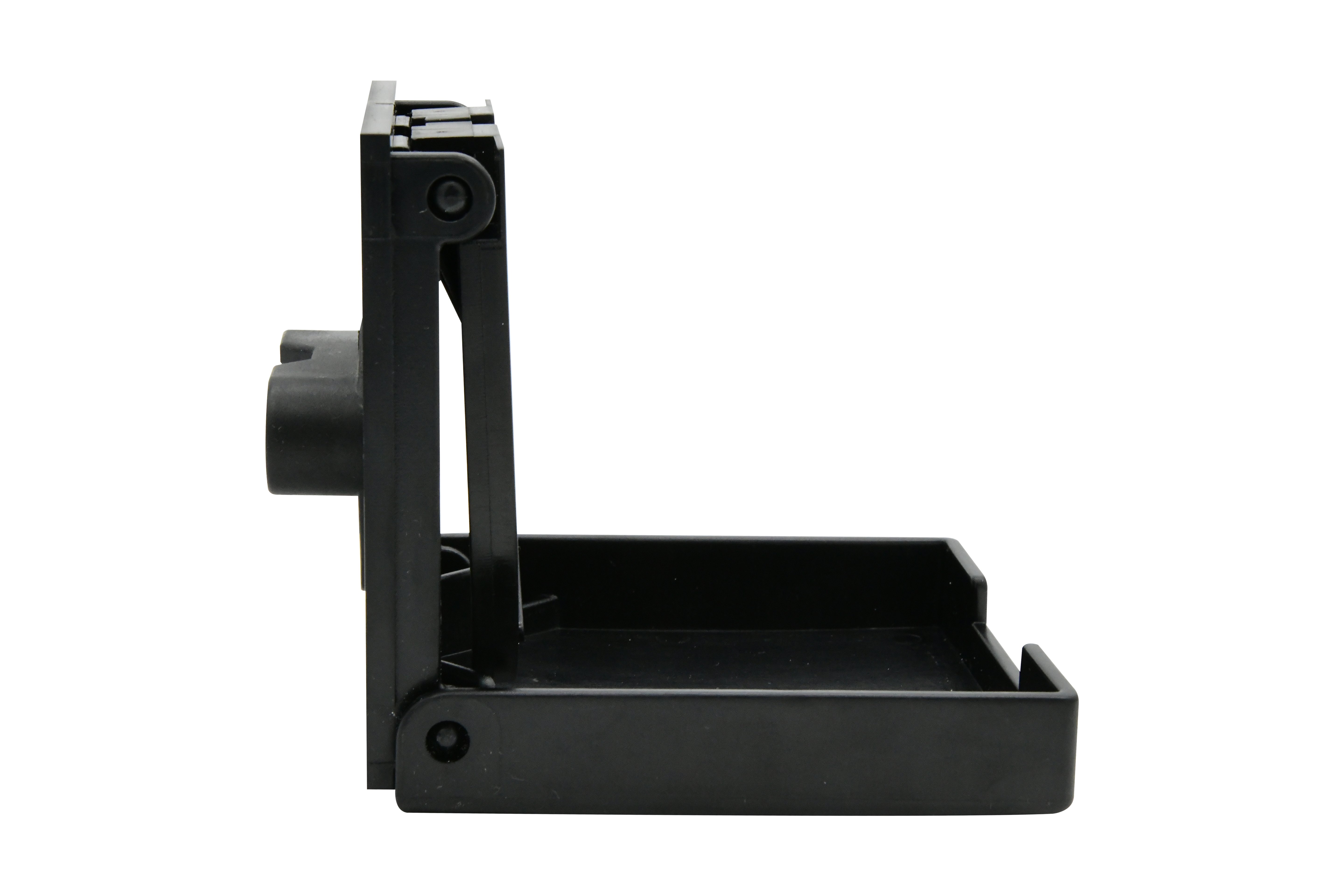 ABS White/Black Clamp-on Adjustable Foldable Compact Drink Holder with Clamp