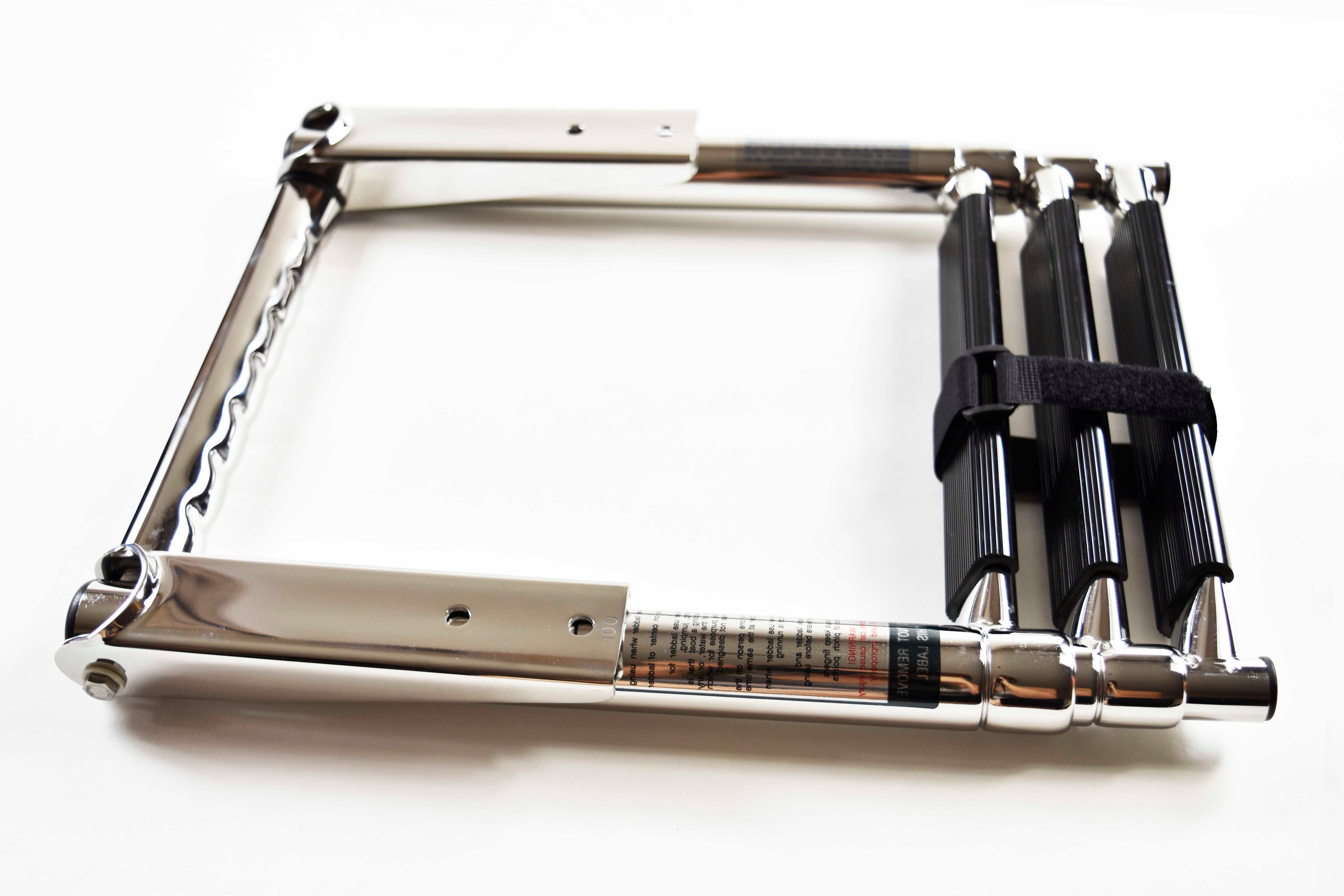 Vinland Marine 3-step Telescoping Ladder 304 Stainless Steel with Grab Rail