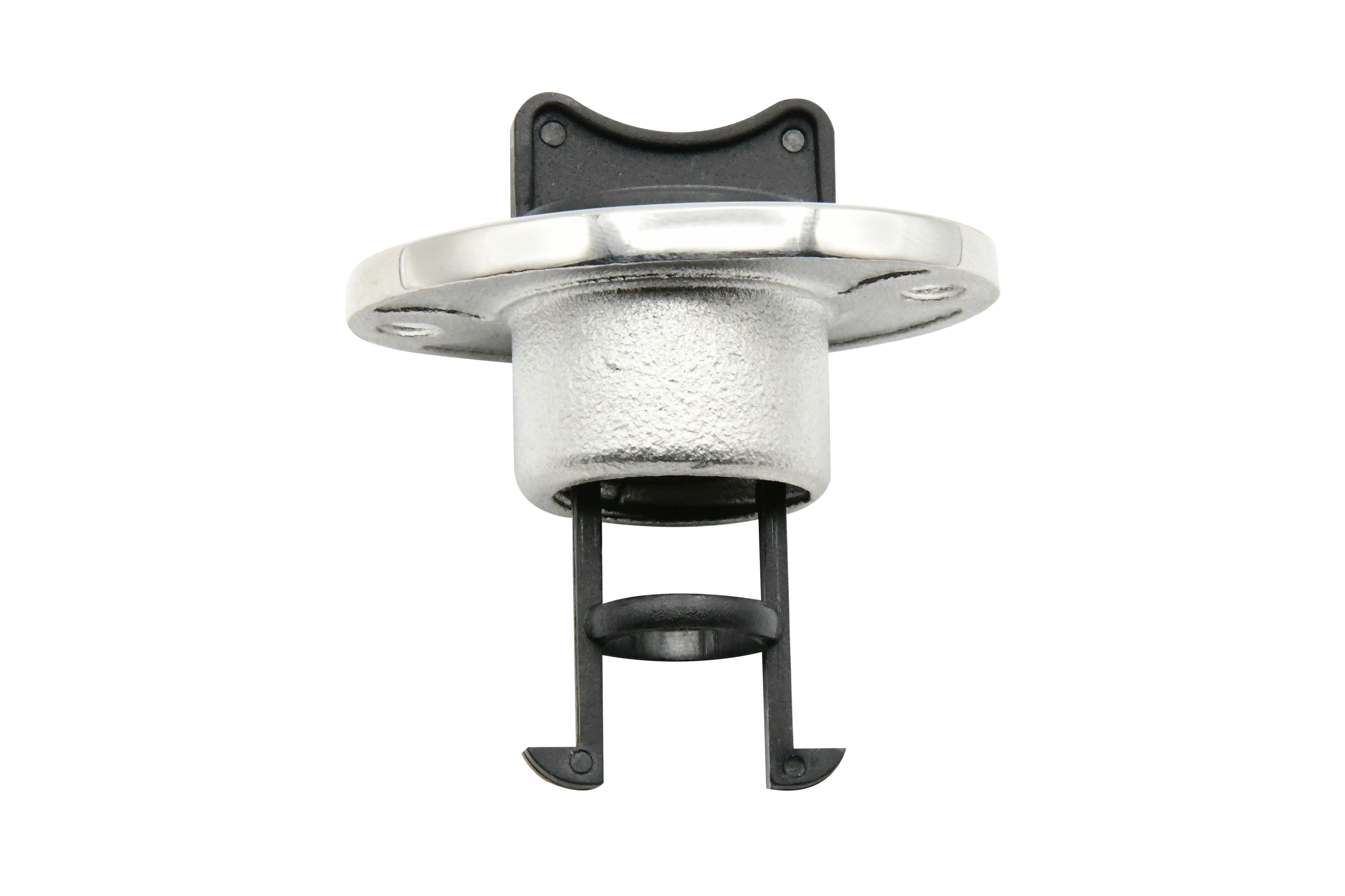 Vinland Marine 316SS Oval Flange Receiver w/Black Nylon Drain Plug Bottom View (S4834AP)