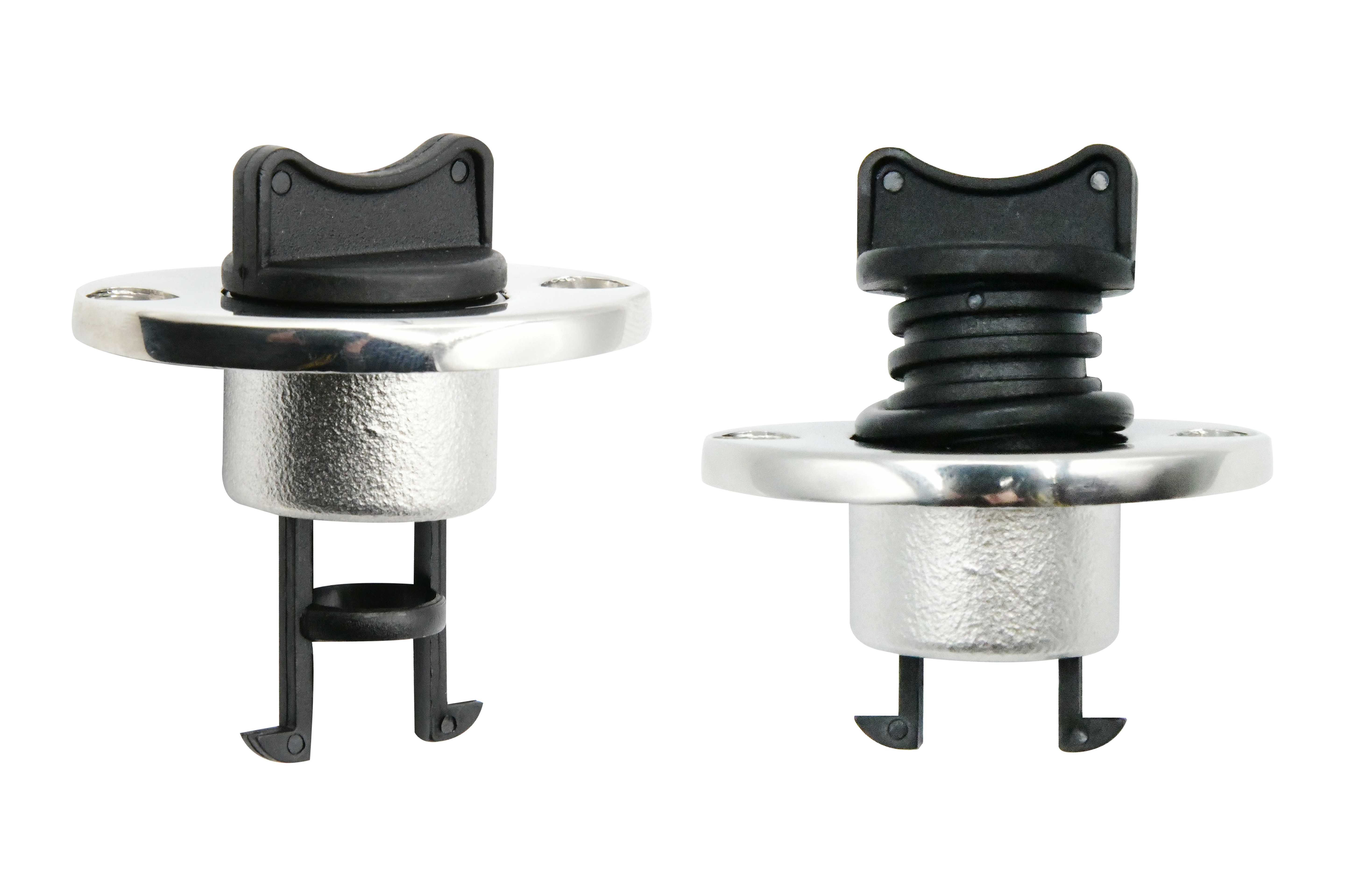 Vinland Marine 316SS Oval Flange Receiver w/Black Nylon Drain Plug Main Photo (S4834AP)