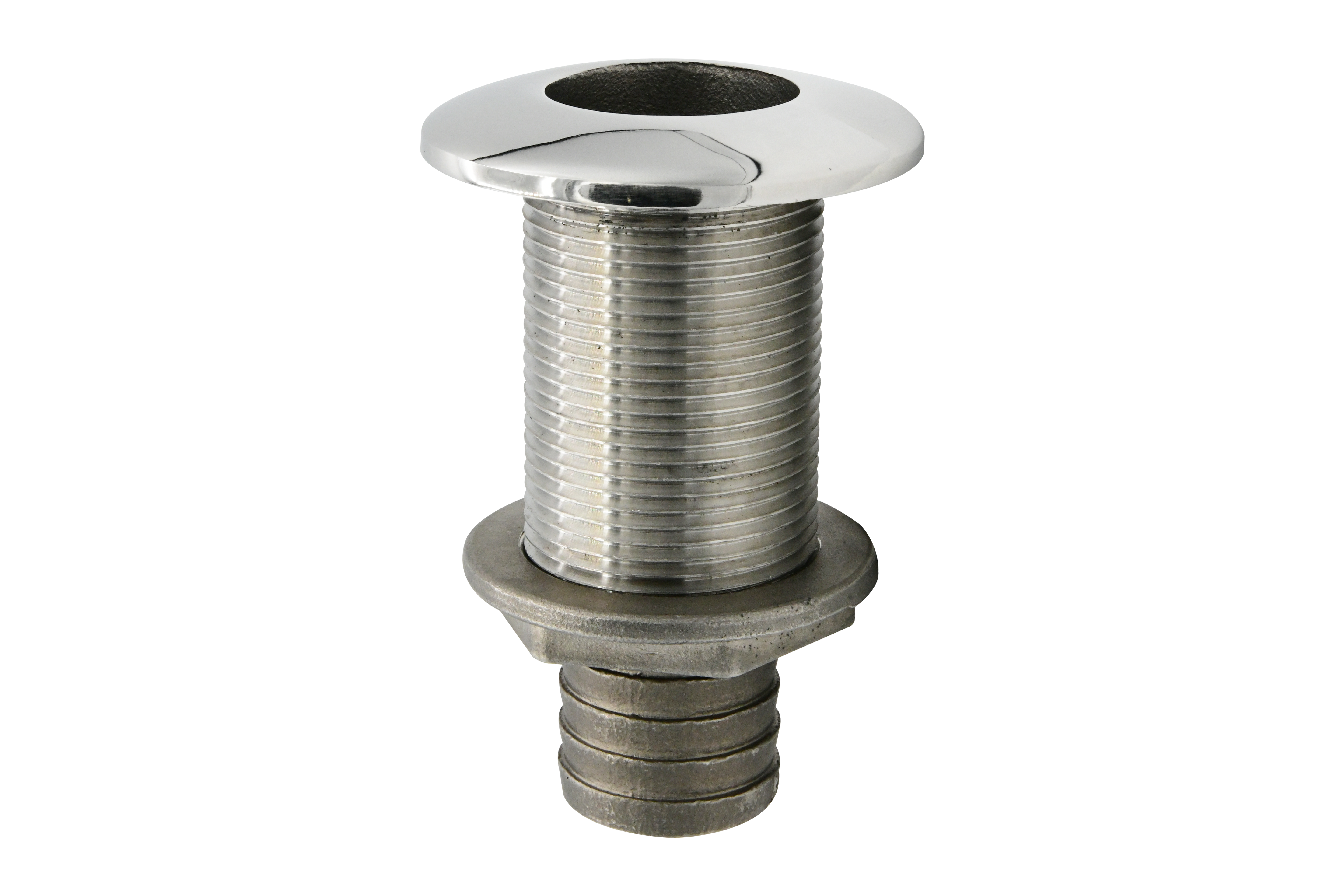 Vinland Marine 316SS Thru-Hull Fitting Hose Ø1-1/4”; Thread 1-1/4”-11.5NPS Front View 3 (S4853A)