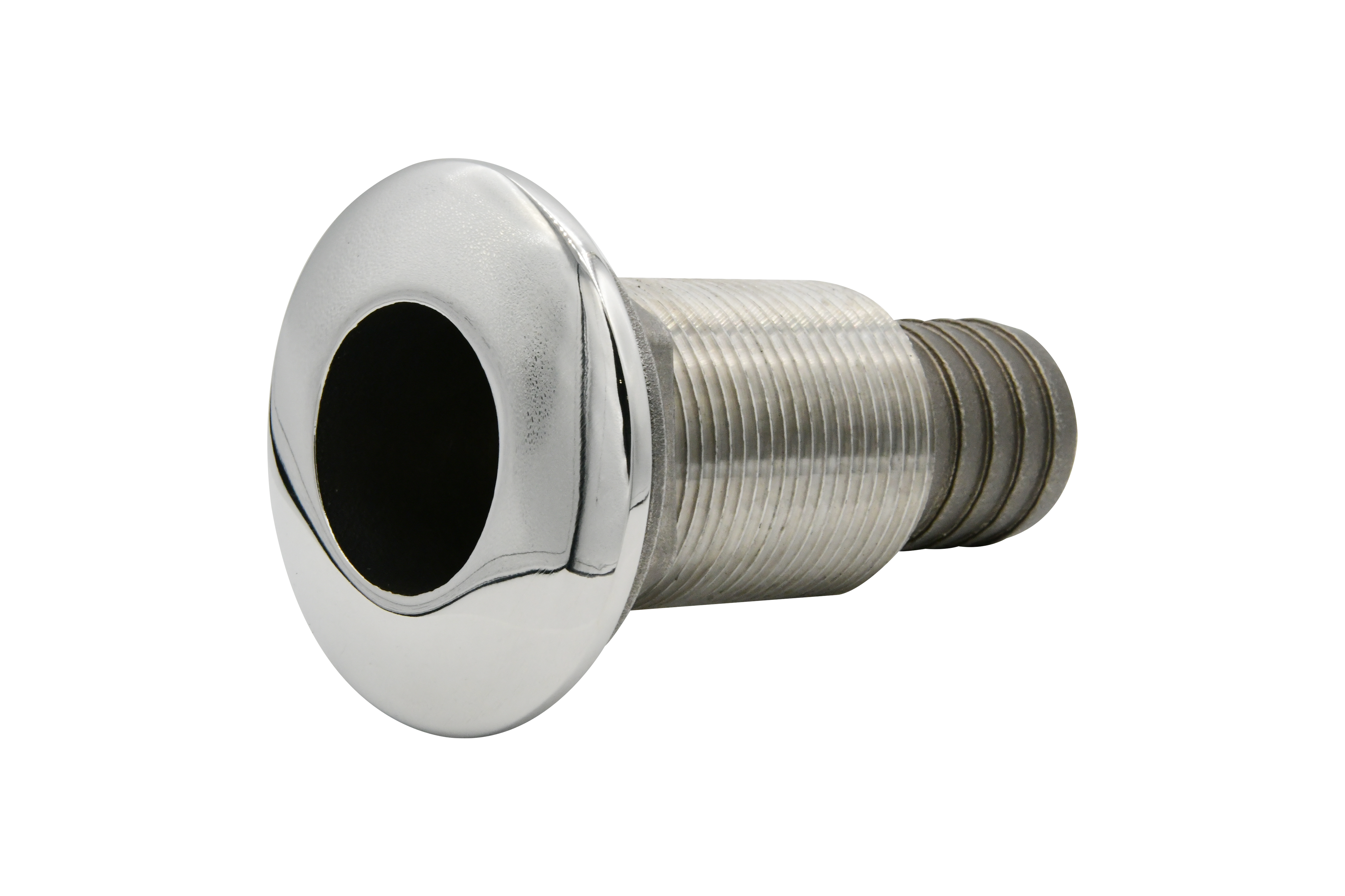 Vinland Marine 316SS Thru-Hull Fitting Hose Ø1-1/4”; Thread 1-1/4”-11.5NPS Laid Flat View (S4853A)