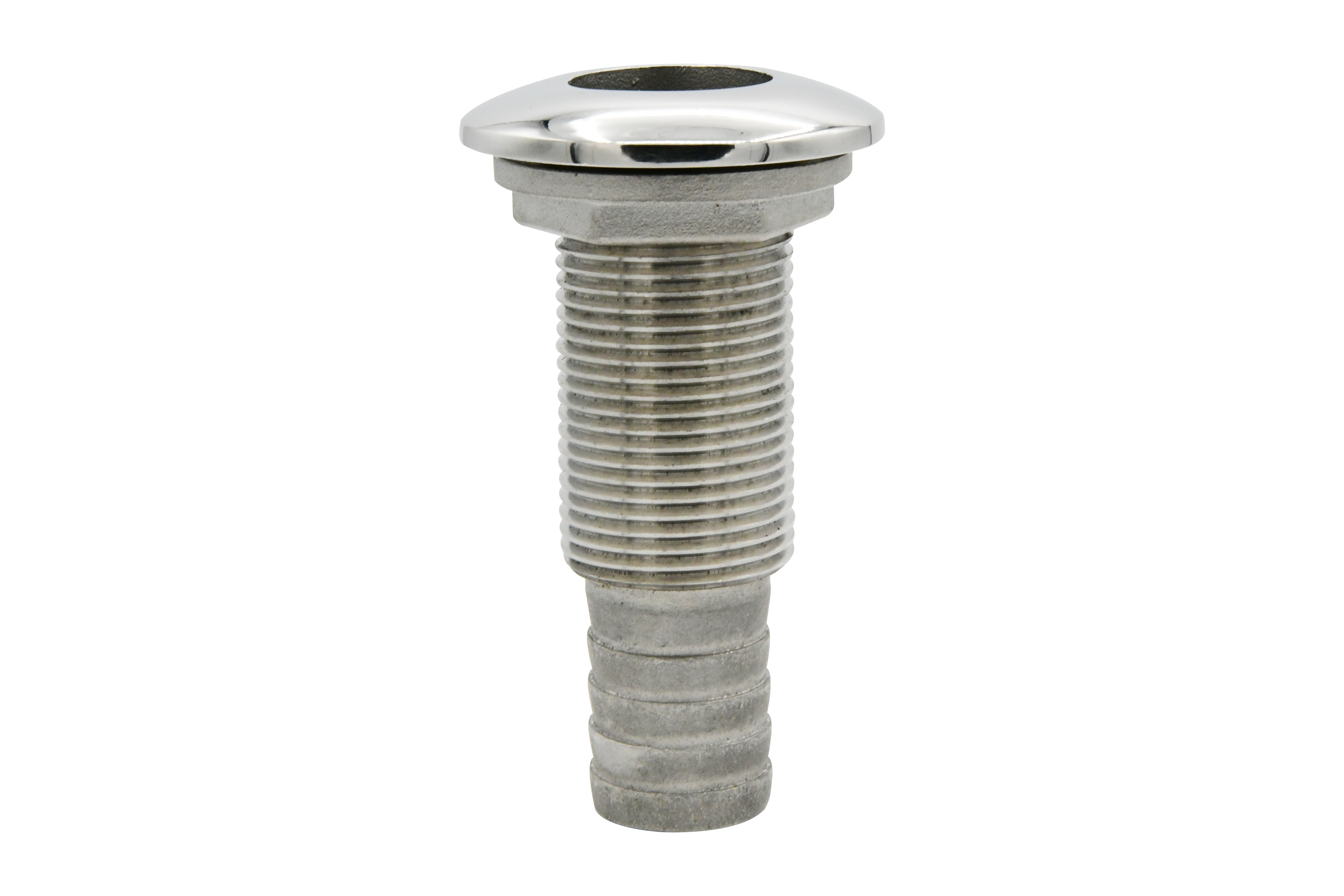 Vinland Marine 316SS Thru-Hull Fitting Hose Ø1”; Thread 1”-11.5NPS Front View (S4858A)