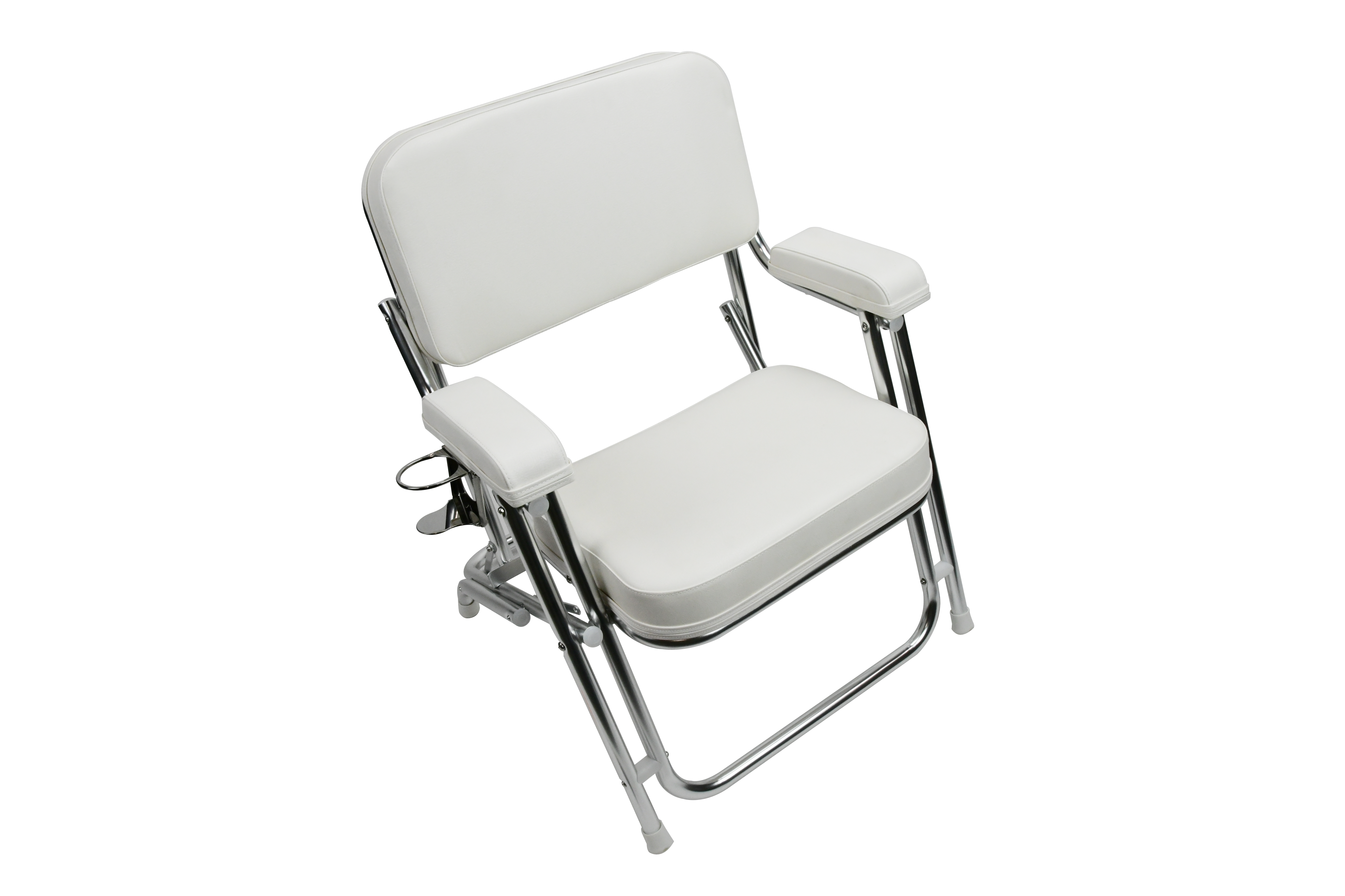 Vinland Marine Aluminum Folding Deck Chair flush cup holder side