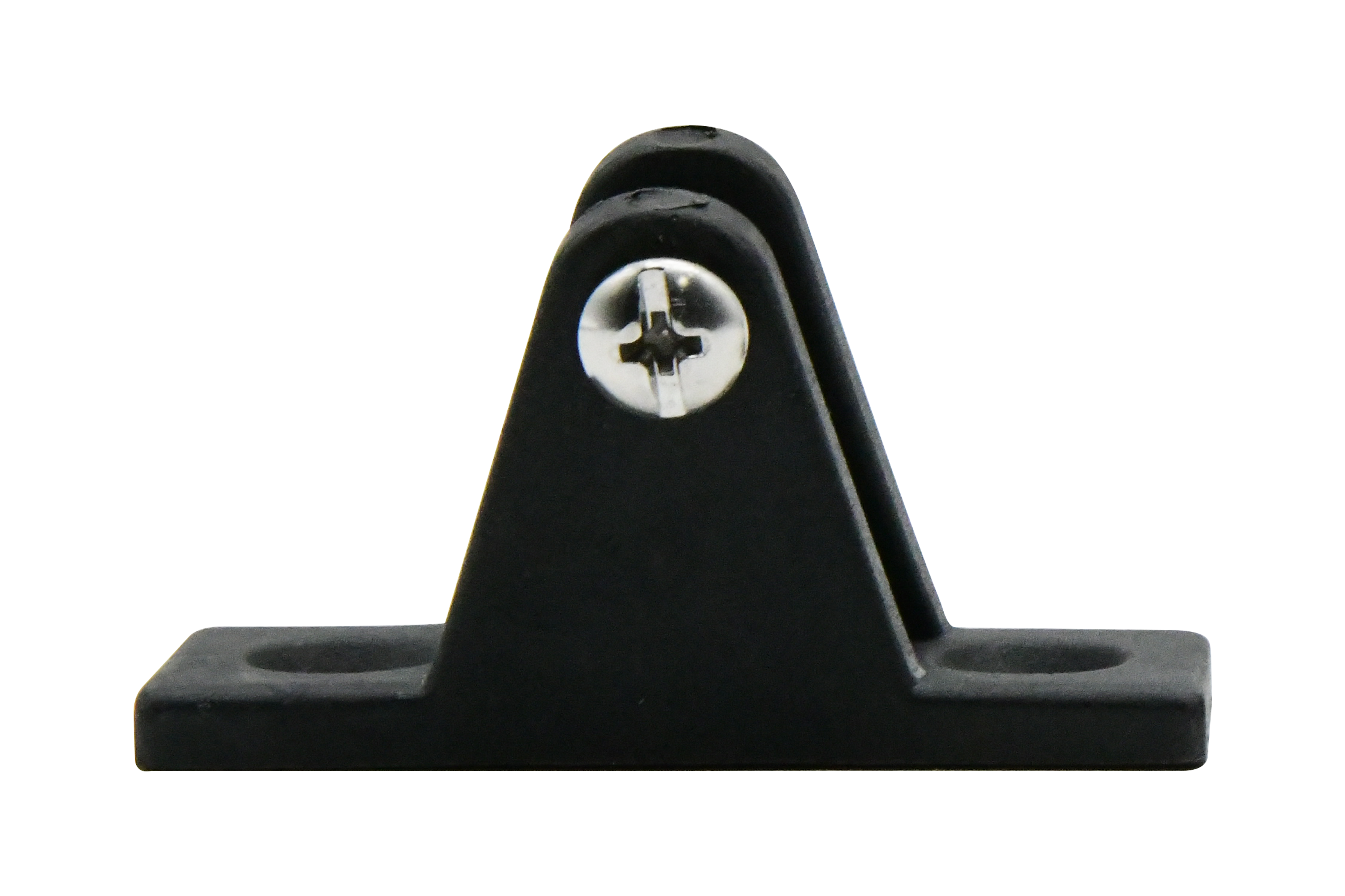 Vinland Marine Black Nylon Deck Hinge Angled Base 80°; Base width 7/8" Front View (P4802)