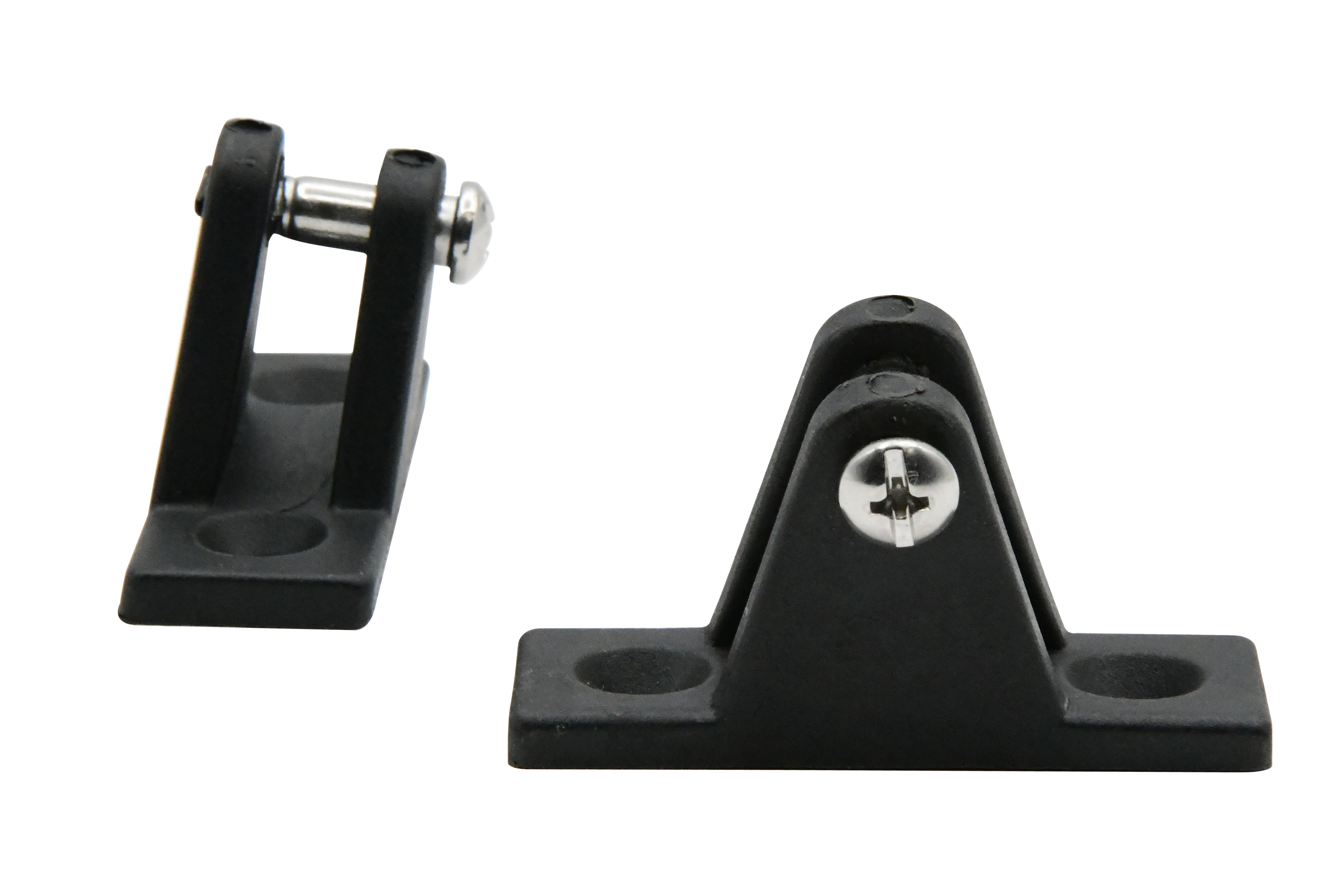 Vinland Marine Black Nylon Deck Hinge Angled Base 80°; Base width 7/8" Main Photo (P4802)