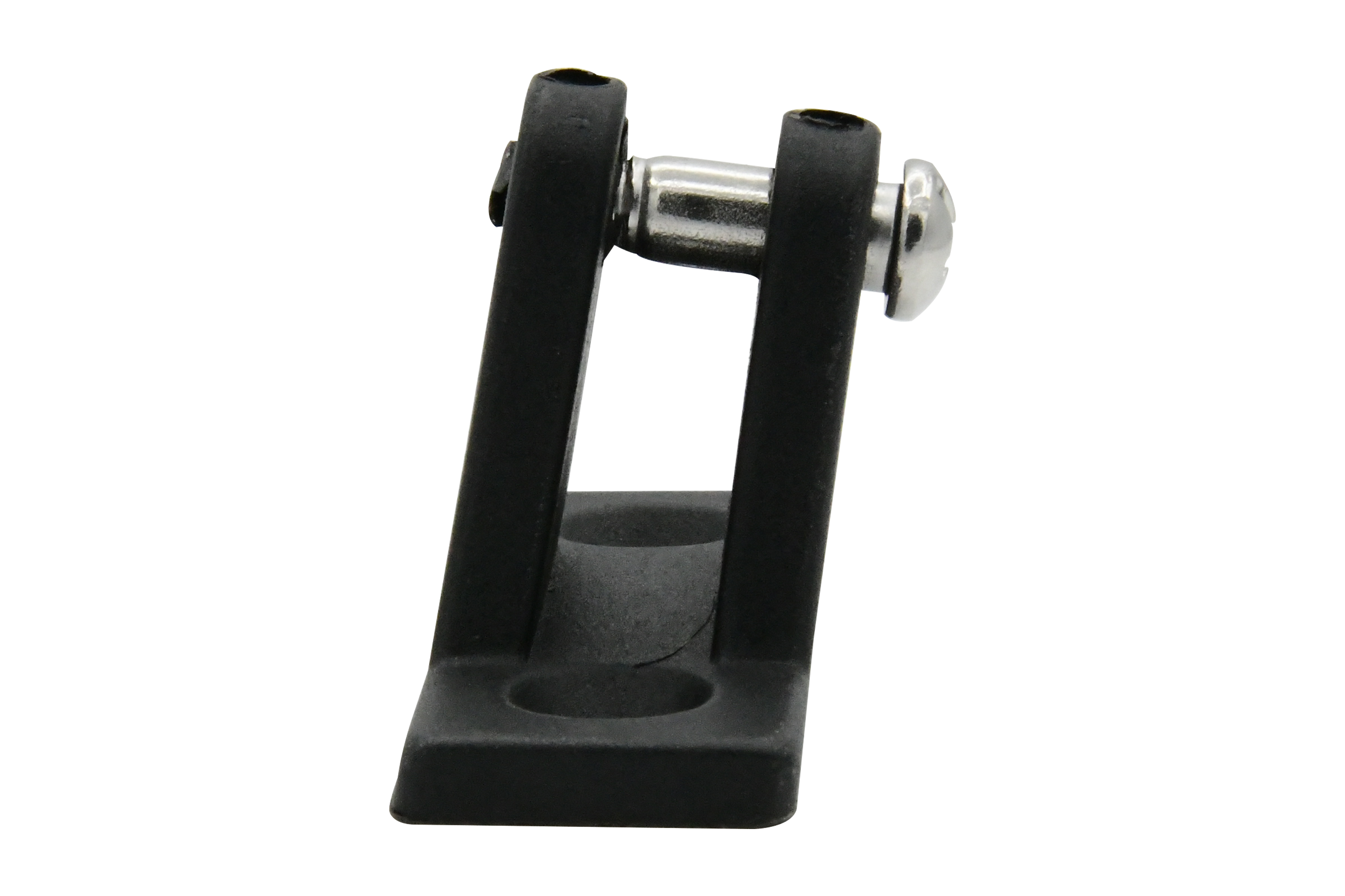Vinland Marine Black Nylon Deck Hinge Angled Base 80°; Base width 7/8" Side View 2 (P4802)
