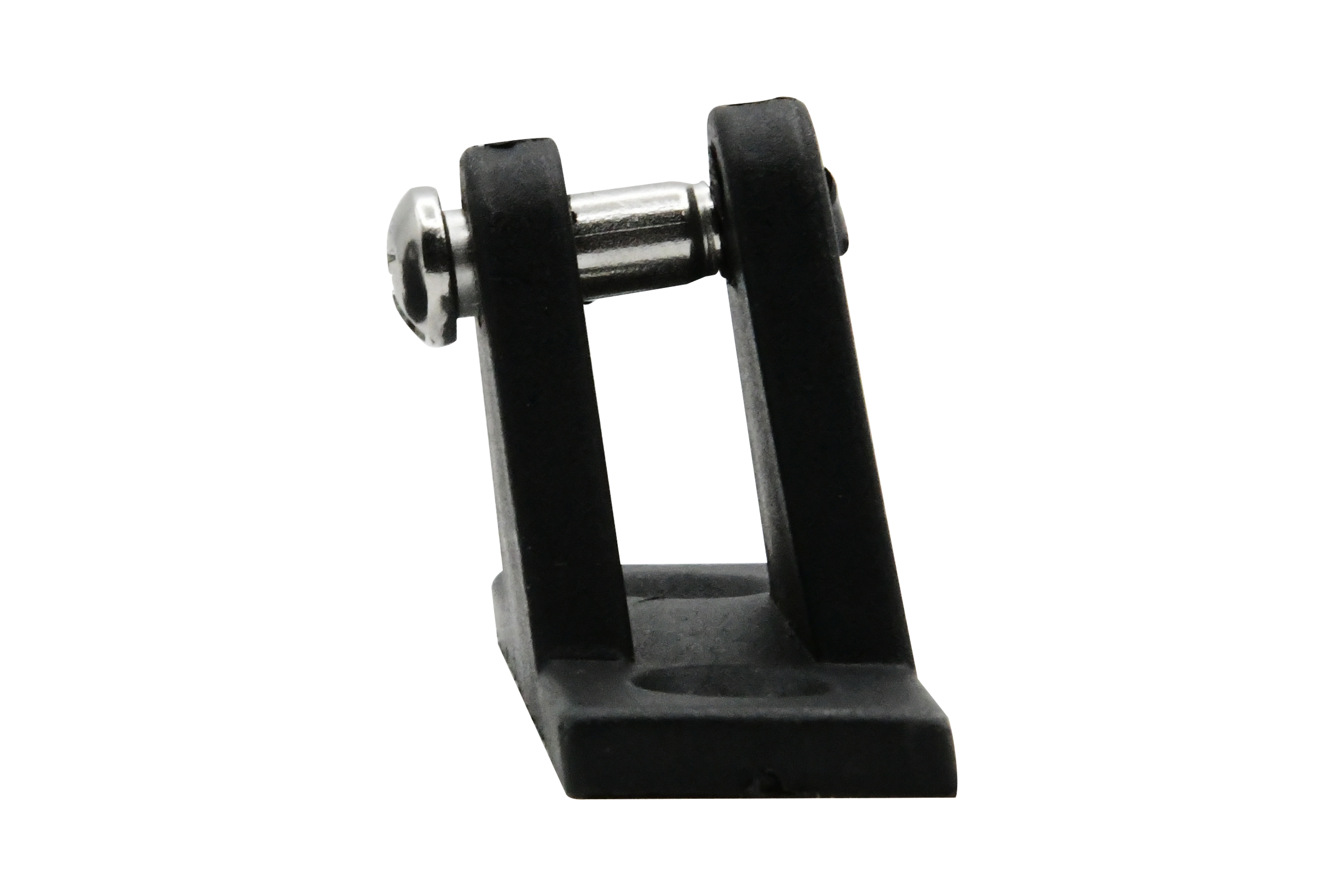 Vinland Marine Black Nylon Deck Hinge Angled Base 80°; Base width 7/8" Side View 3 (P4802)
