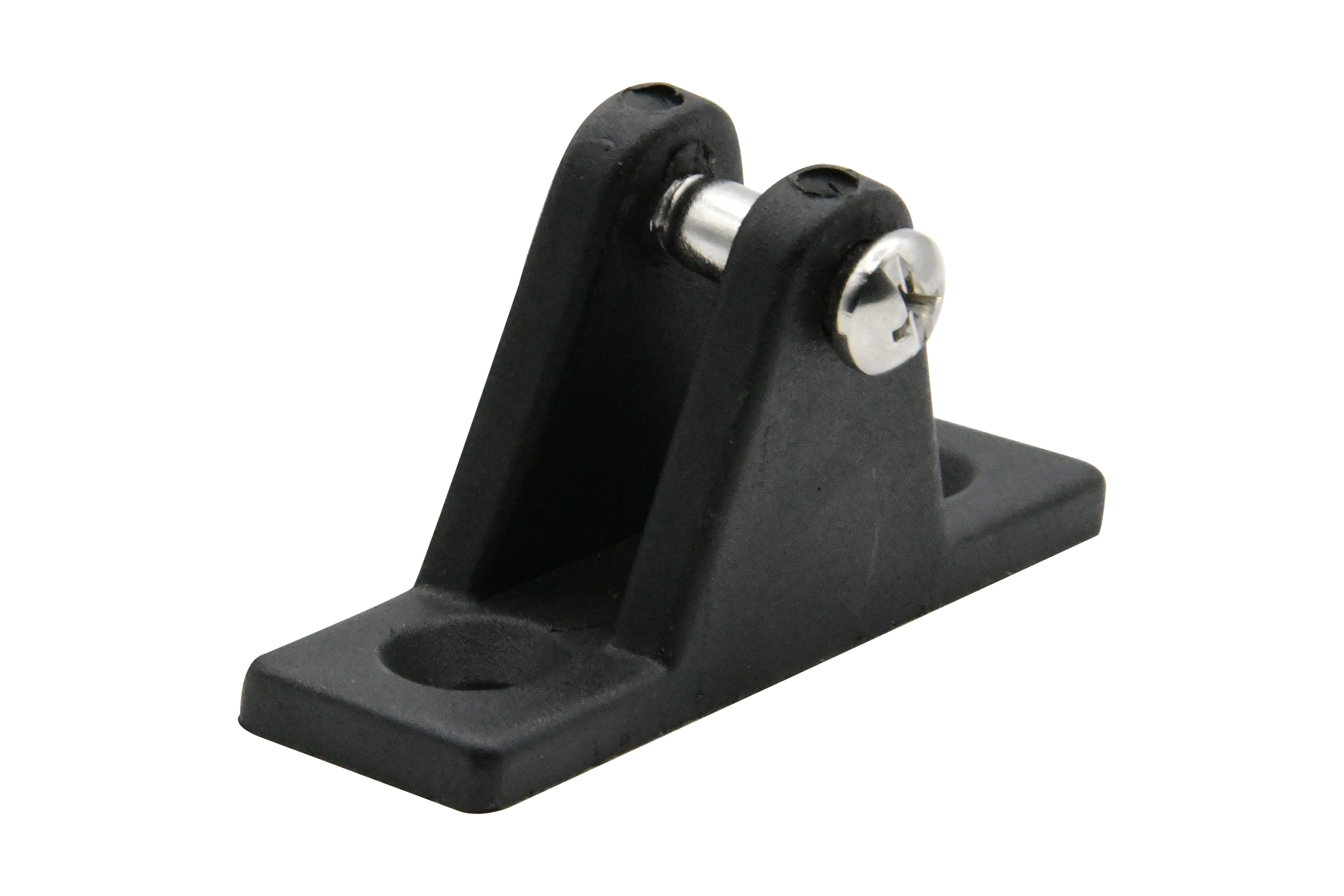 Vinland Marine Black Nylon Deck Hinge Angled Base 80°; Base width 7/8" Side View 4 (P4802)