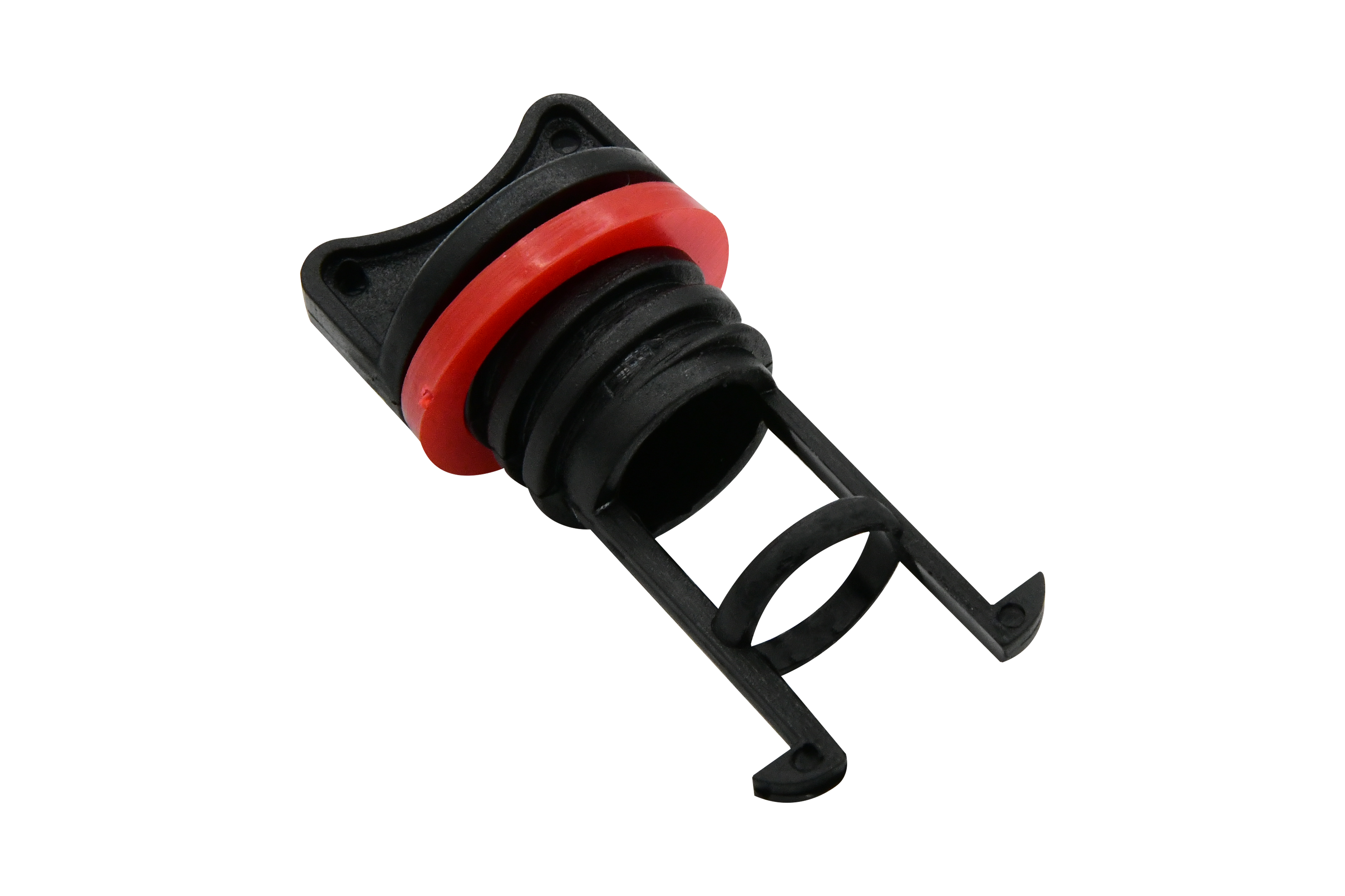 Vinland Marine Black Nylon Drain Plug for 316SS Oval Flange Receiver Bottom View (P4834)