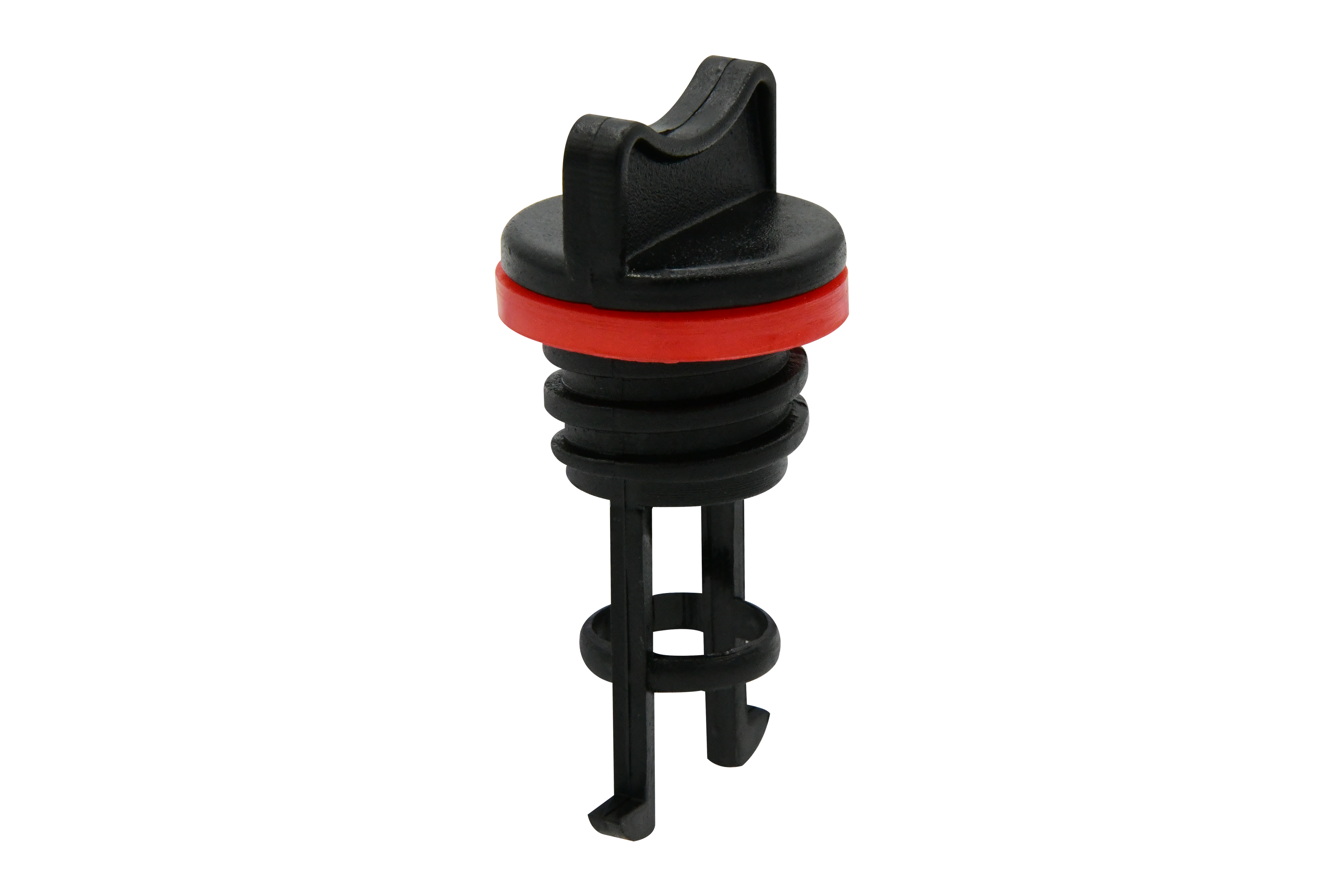 Vinland Marine Black Nylon Drain Plug for 316SS Oval Flange Receiver Side View (P4834)