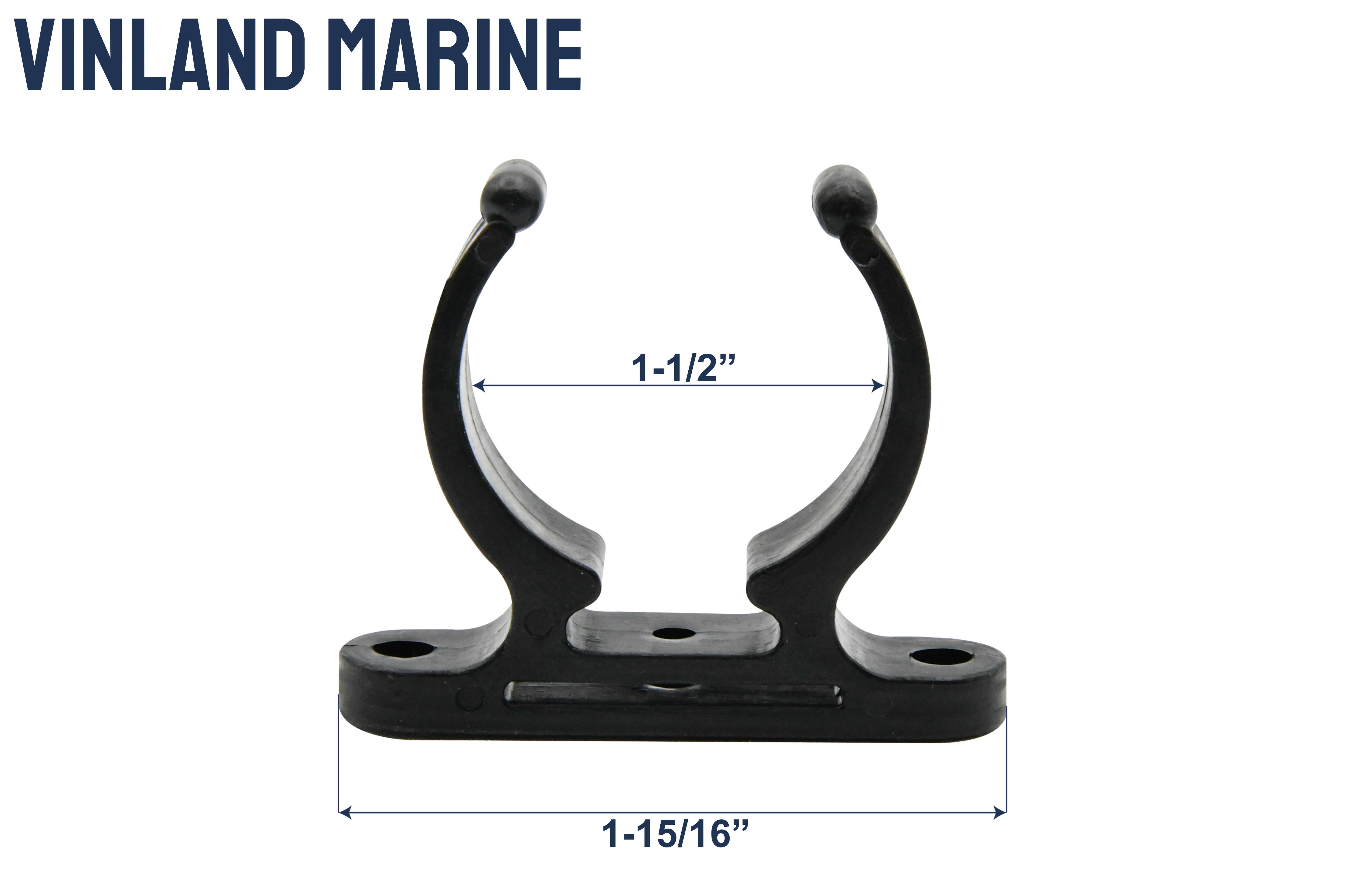 Vinland Marine Boat Stowage Clip Black Nylon Boat Storage Clip for 1.5" tube