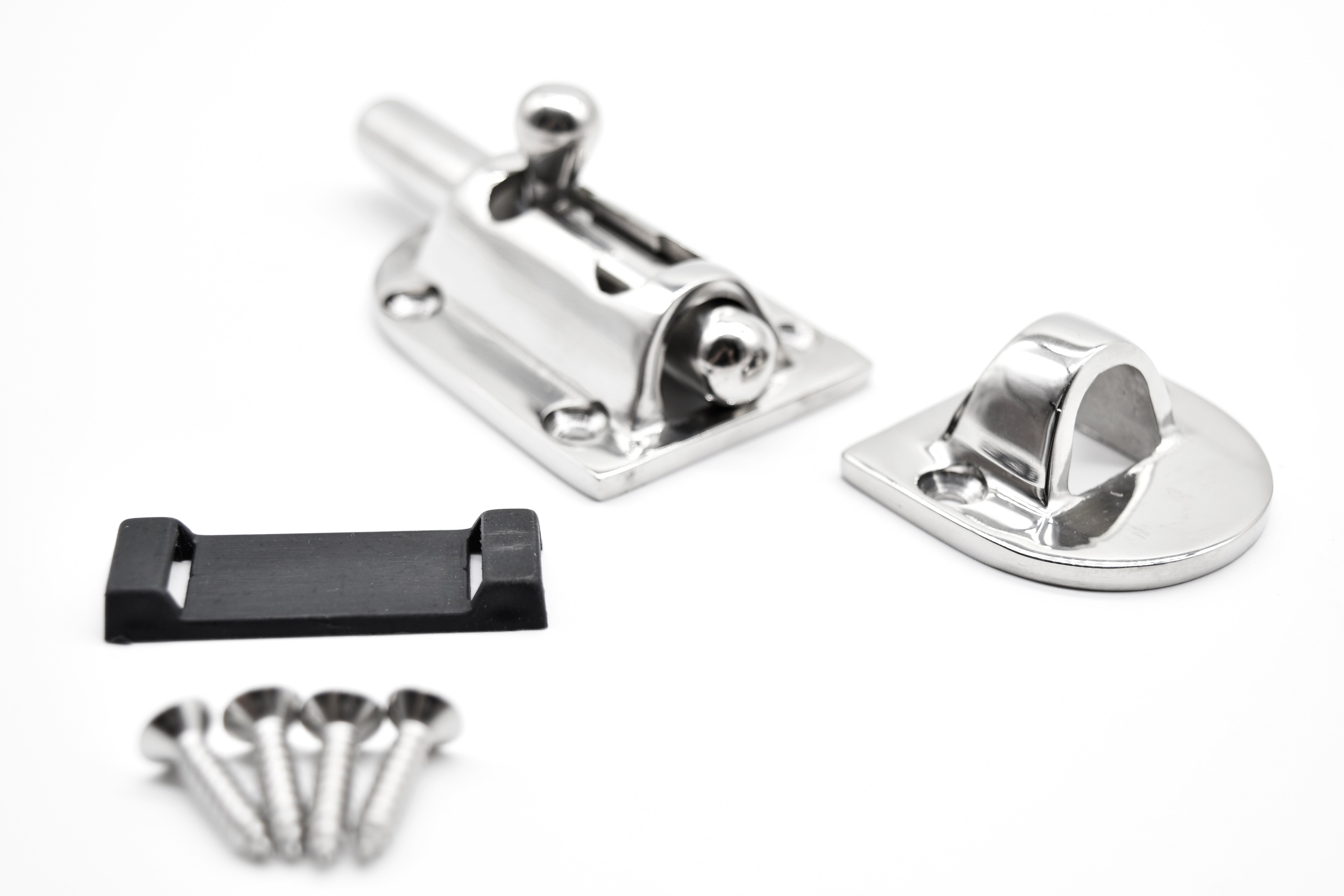 Vinland Marine Casted Heavy Duty Barrel Bolt 3-1/2" Close-up View 2 (S4875AS)