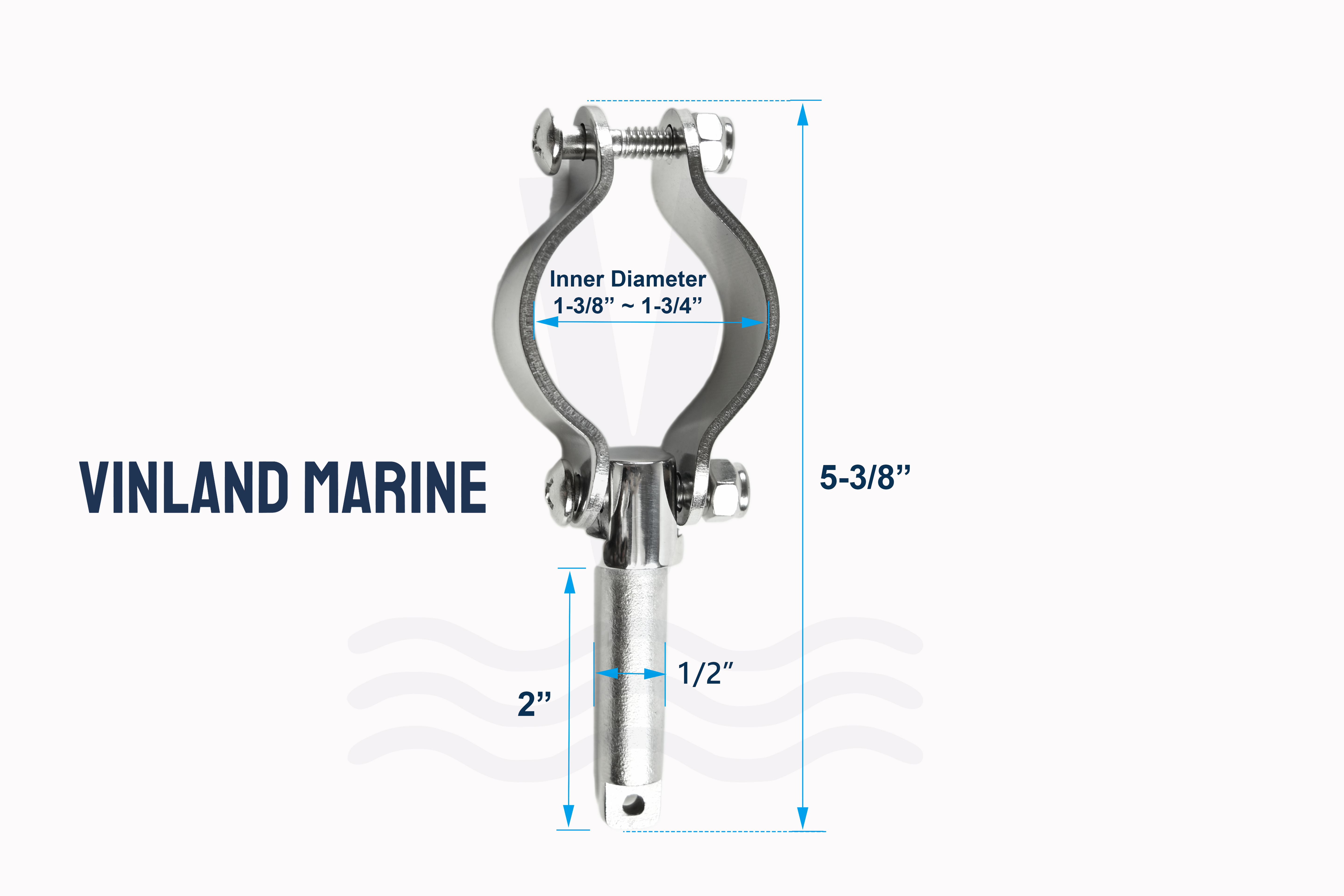 Vinland Marine Clamp-on Rowboat Oar Lock Dimensions View (S4465)