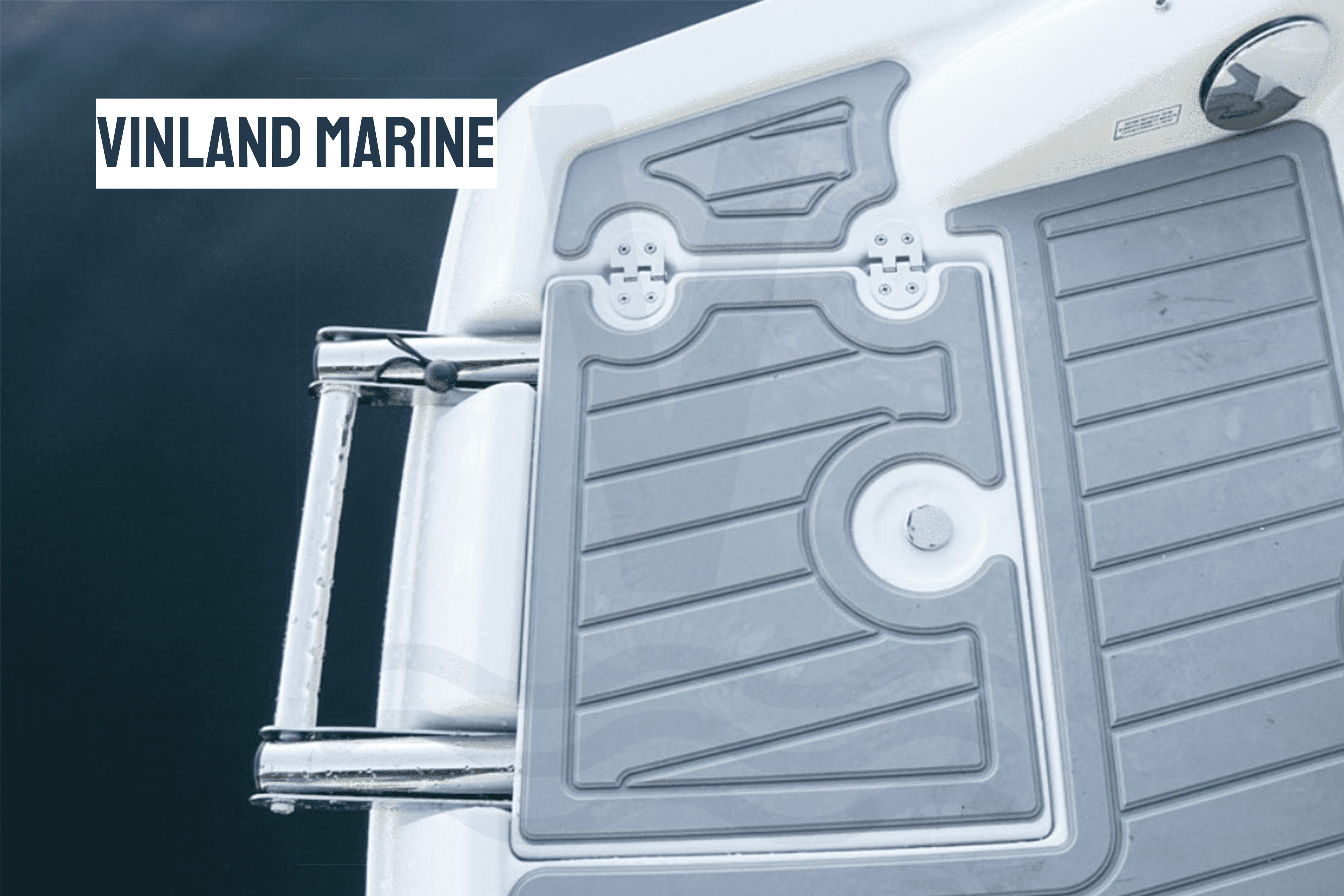 Vinland Marine Over Platform 4-step Telescoping Ladder 304 Stainless Steel with Grab Rail Safety Boarding