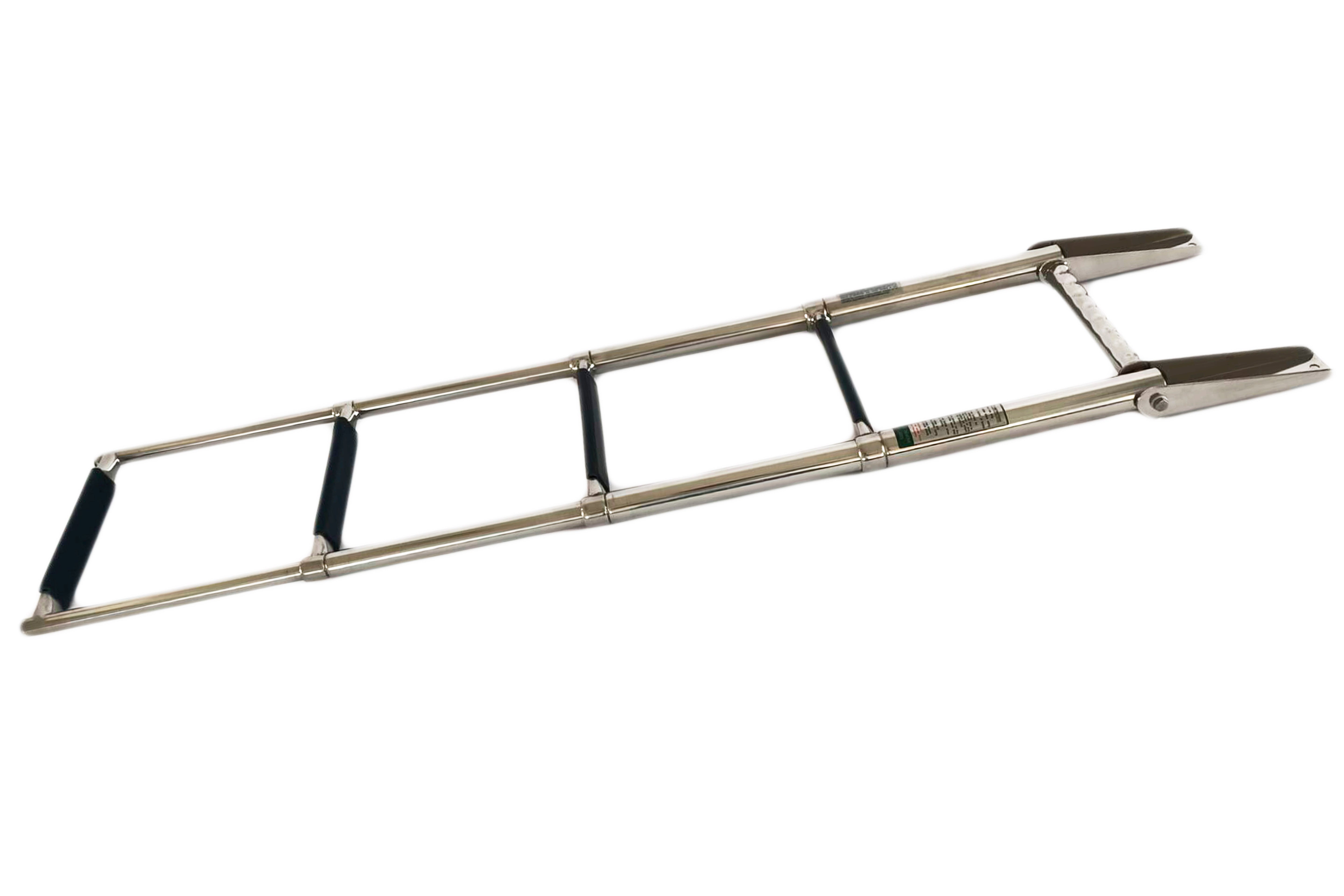 Vinland Marine Over Platform 4-step Telescoping Ladder 304 Stainless Steel with Grab Rail Safety Boarding