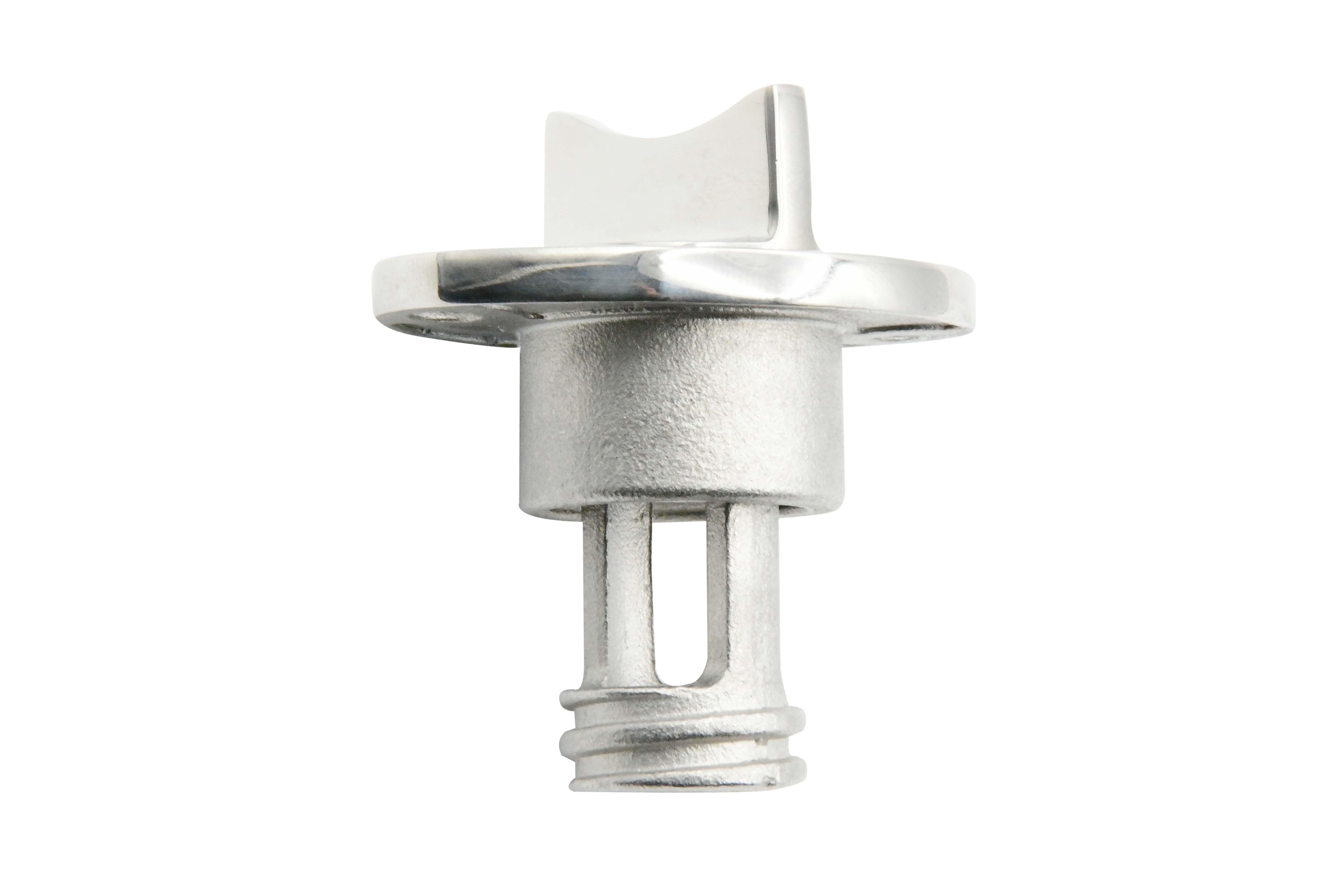 Vinland Marine Receiver Ø2" Oval Flange w/Ø3/4" Drain Plug Front View (S4834A)