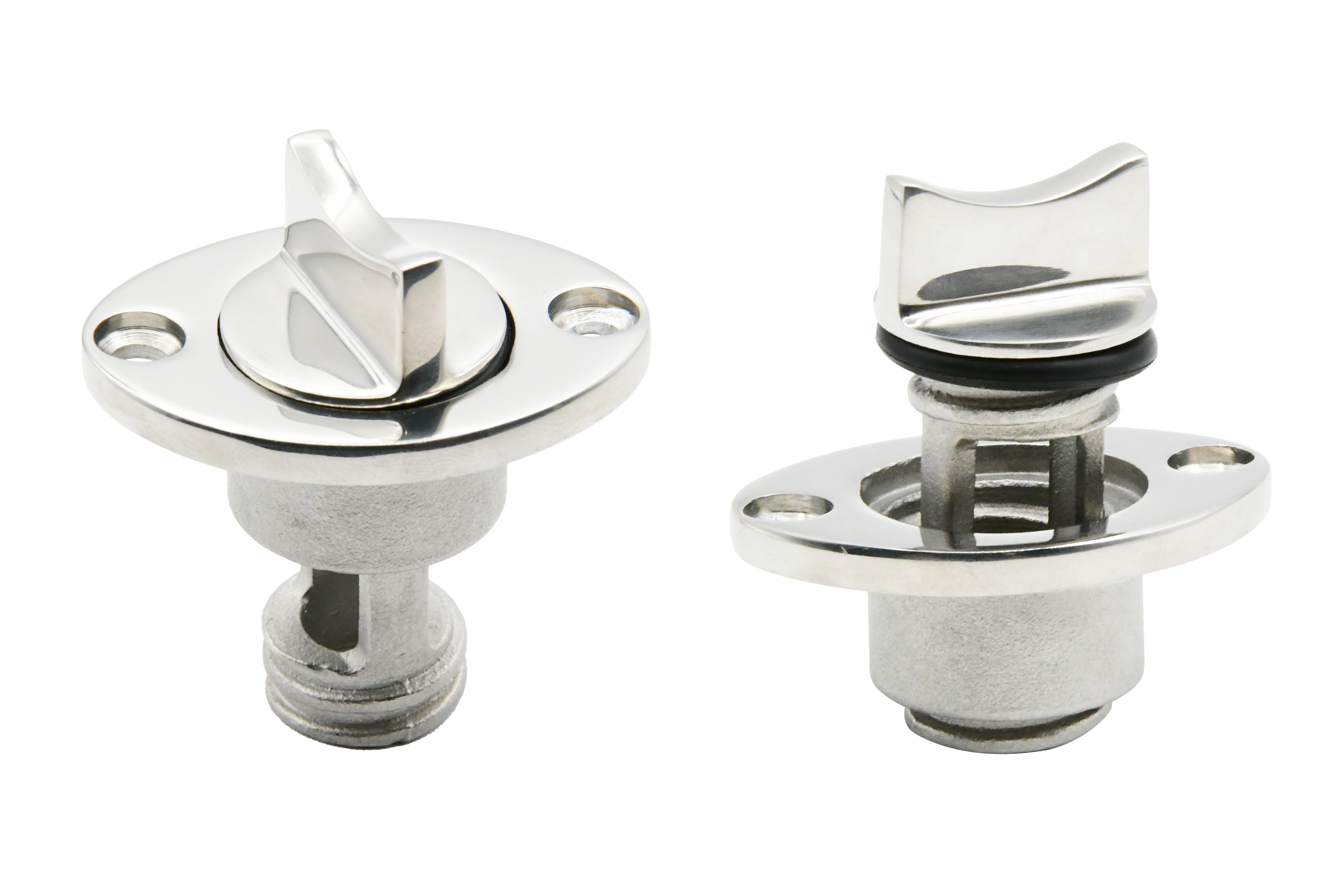 Vinland Marine Receiver Ø2" Oval Flange w/Ø3/4" Drain Plug Main Photo (S4834A)