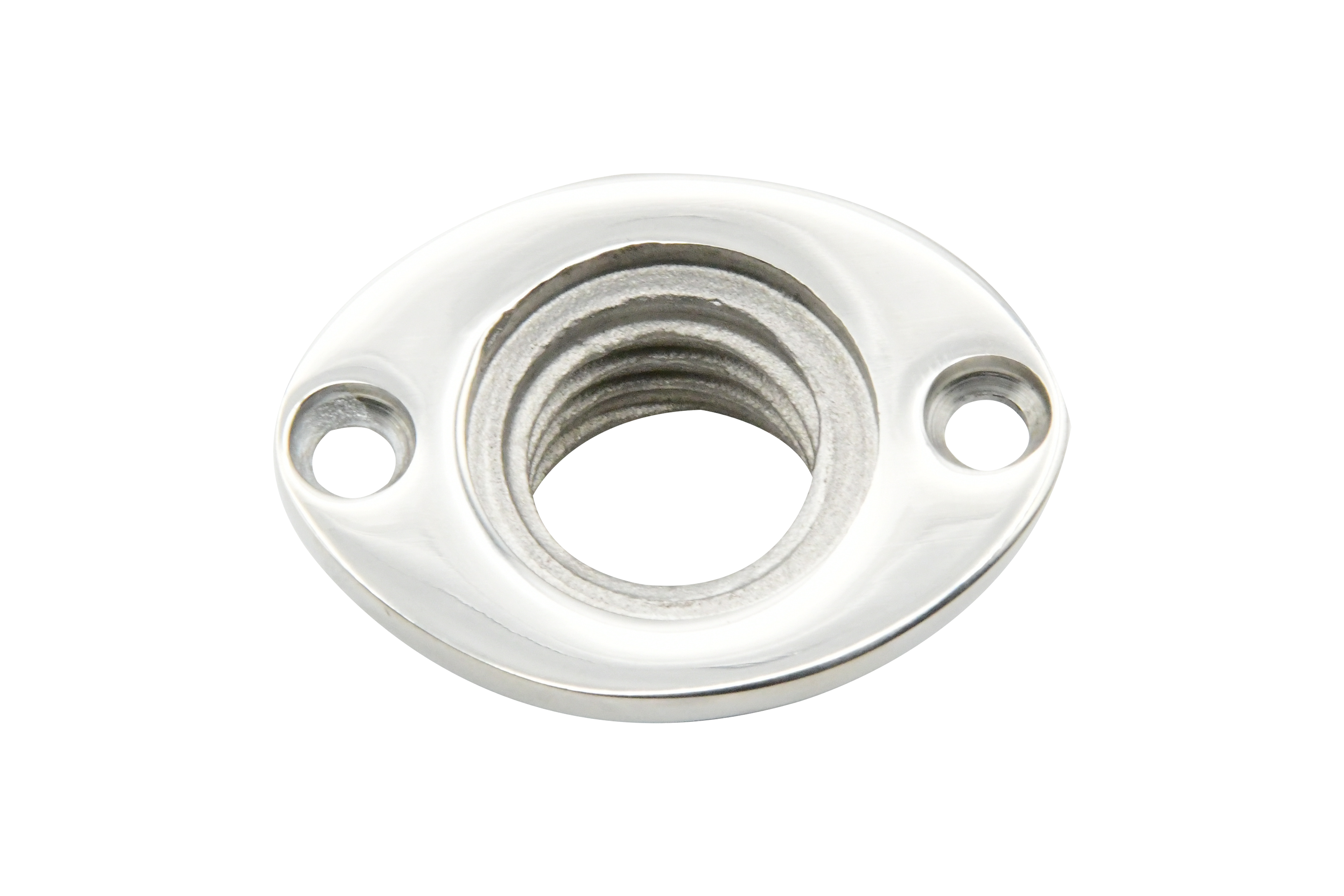 Vinland Marine Receiver Ø2" Oval Flange w/Ø3/4" Drain Plug, Oval Flange Only (S4834A)