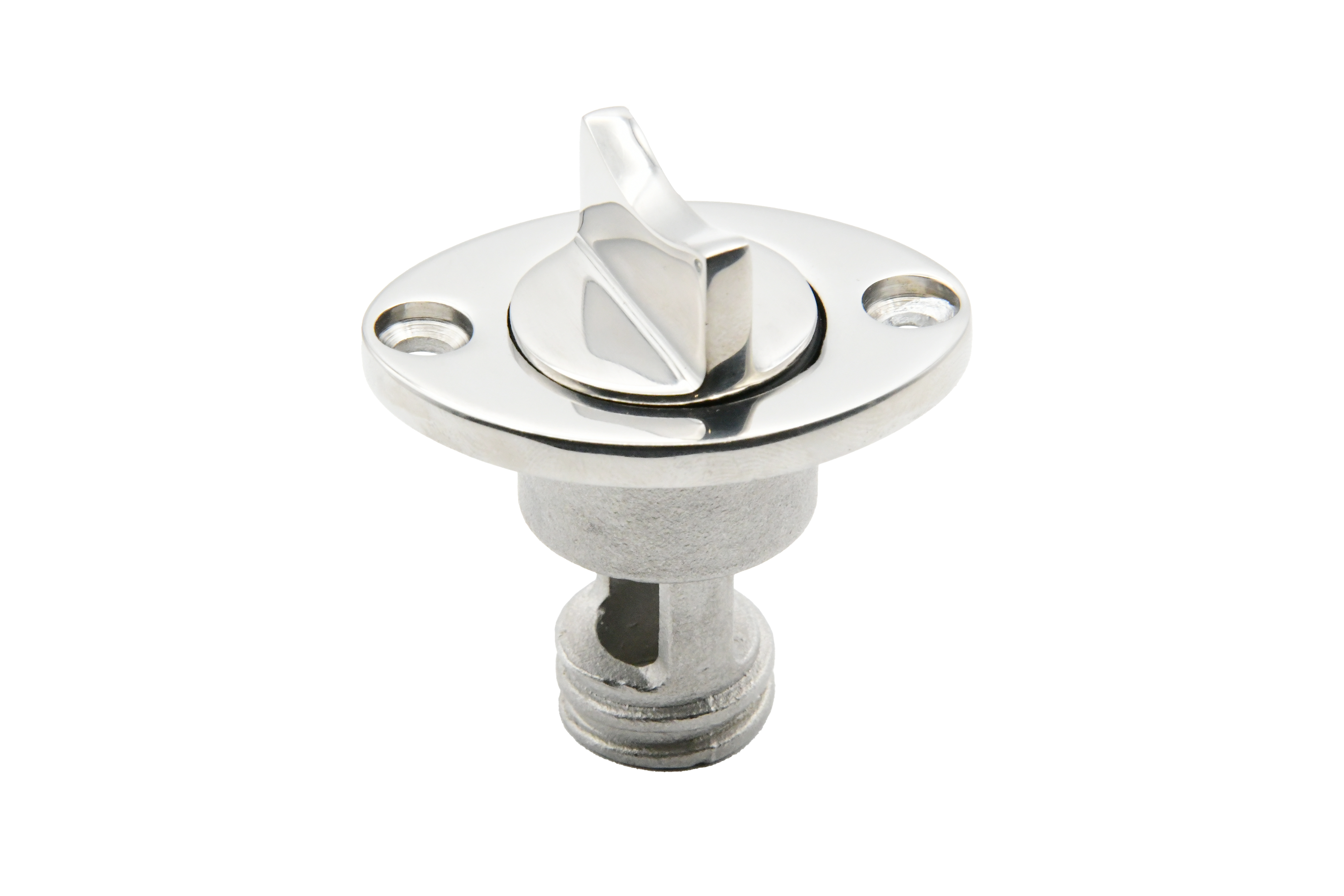 Vinland Marine Receiver Ø2" Oval Flange w/Ø3/4" Drain Plug Top View (S4834A)