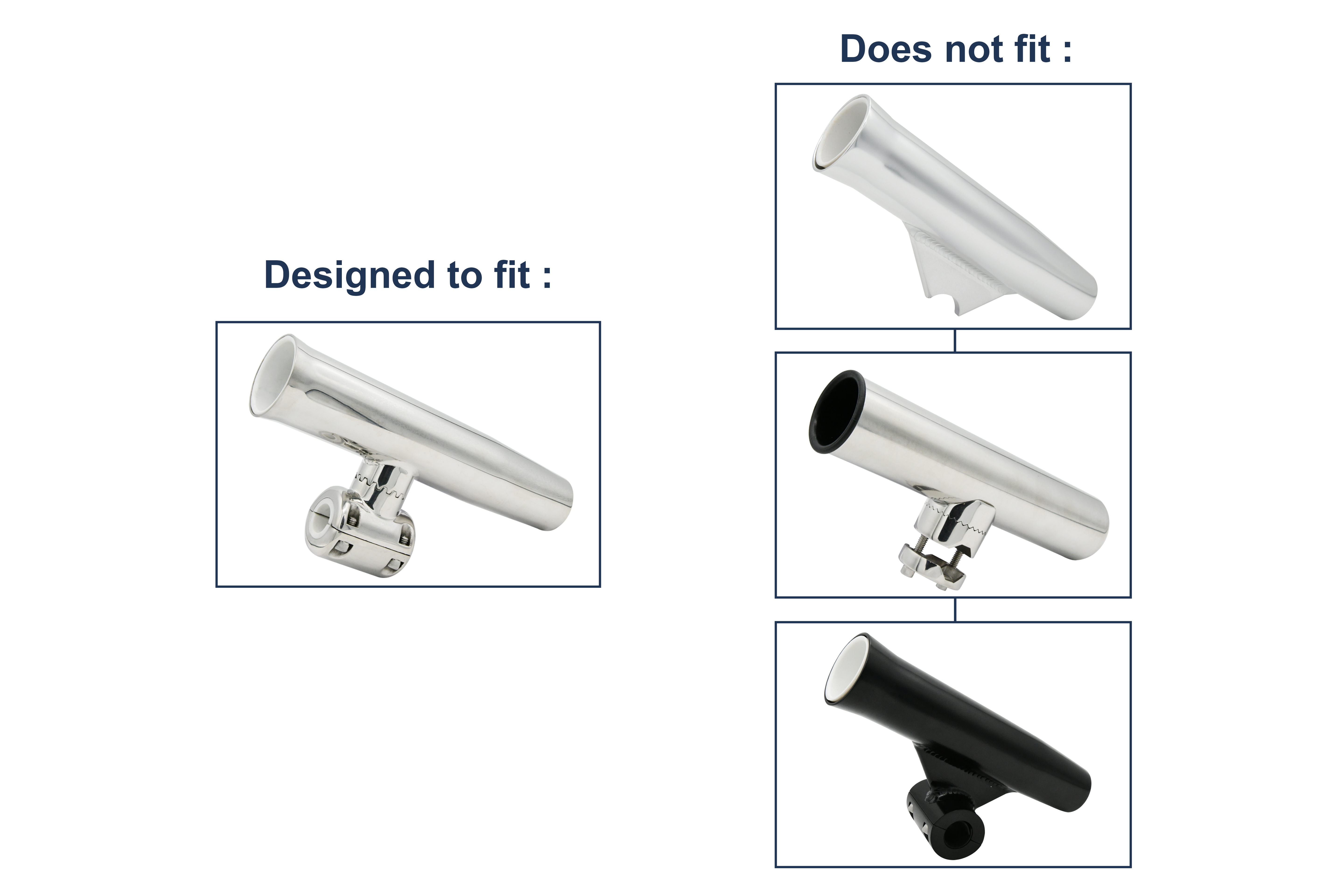 Vinland Marine Rod holer insert liner flared weld on rod holder clamp on rod holder (P4625L)