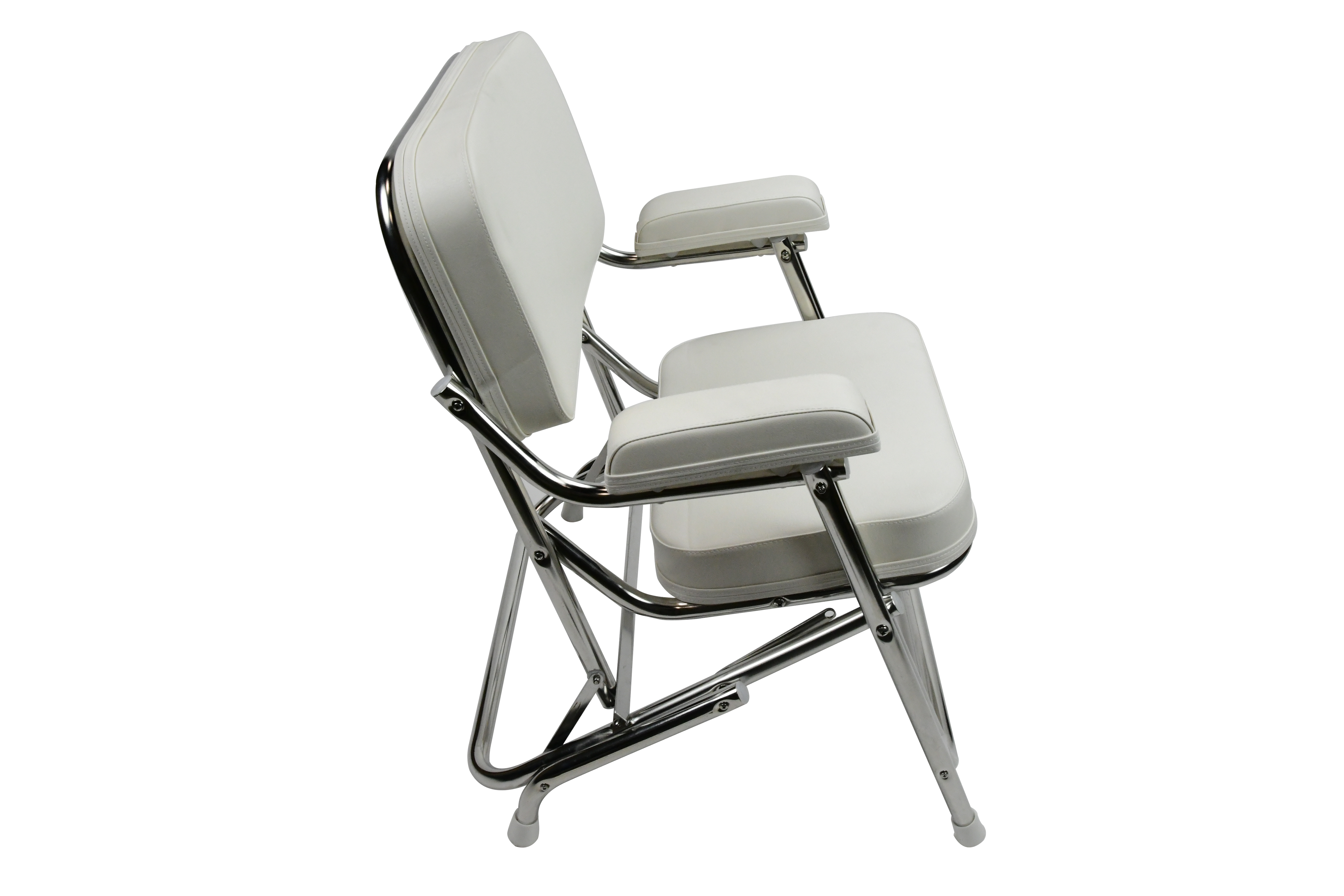 Vinland Marine Stainless Steel Folding Deck Chair side view 2