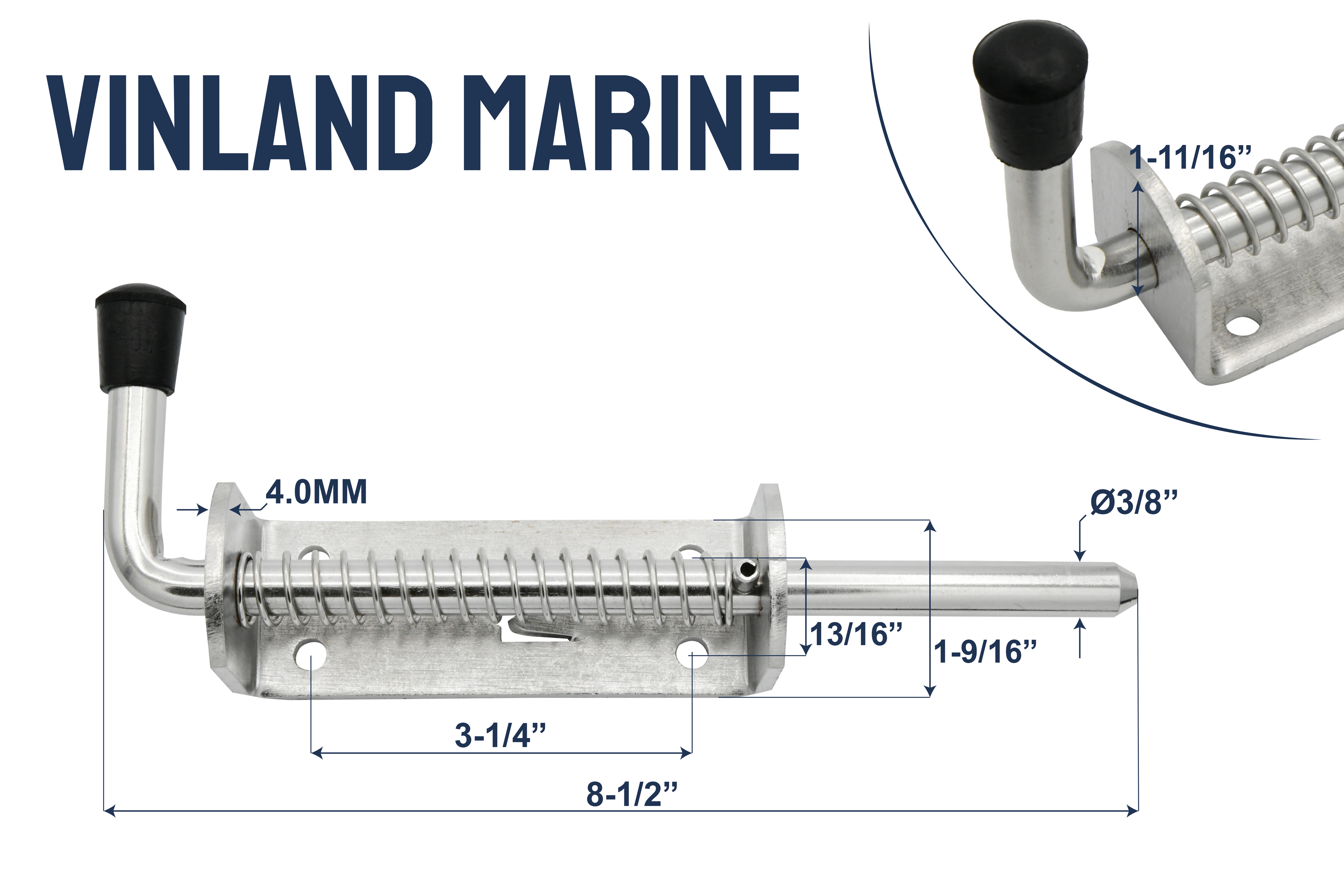 304 Stainless Steel Heavy Duty Spring Loaded Barrel Bolt