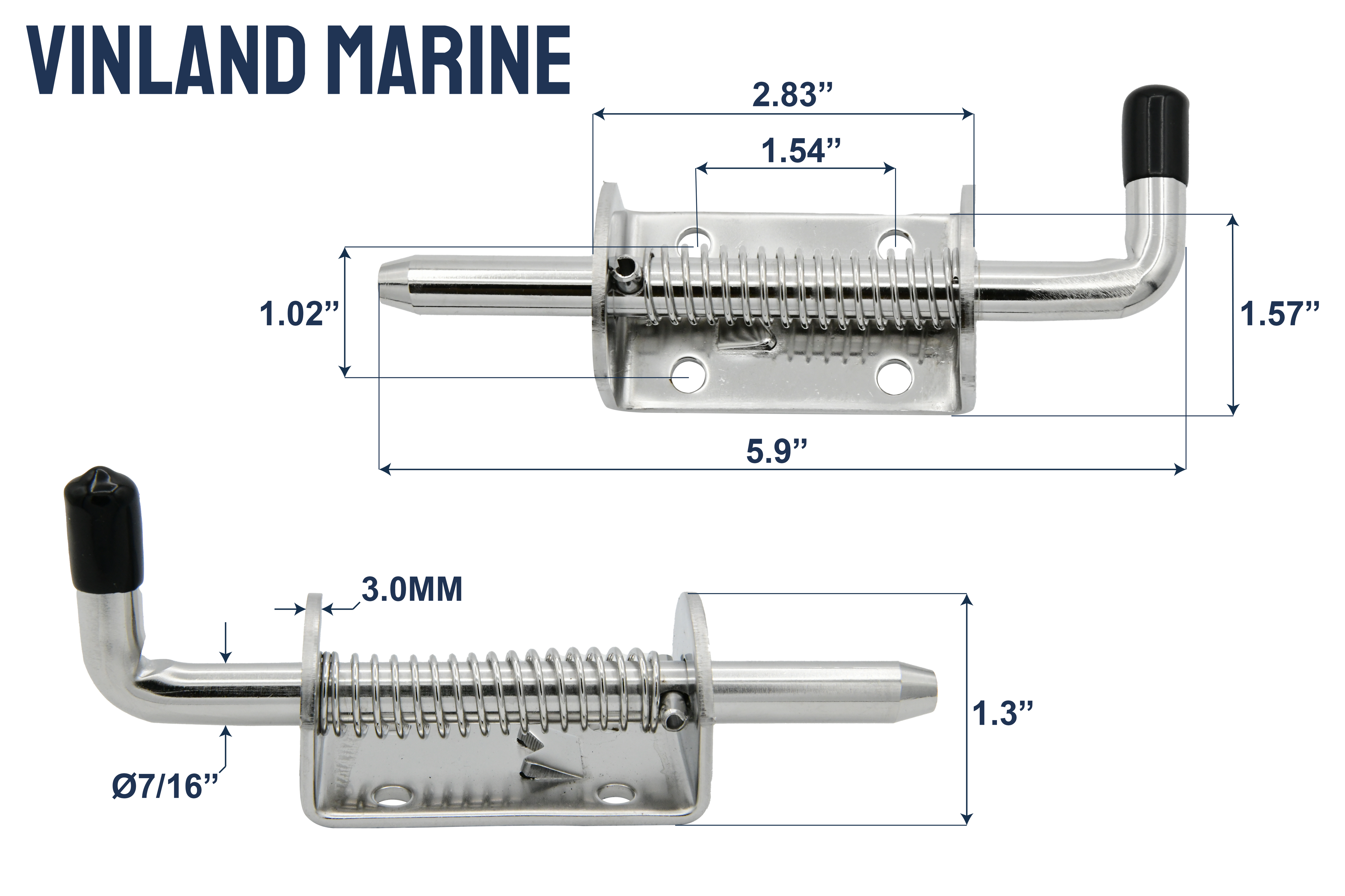 304 Stainless Steel Heavy Duty Spring Loaded Barrel Bolt