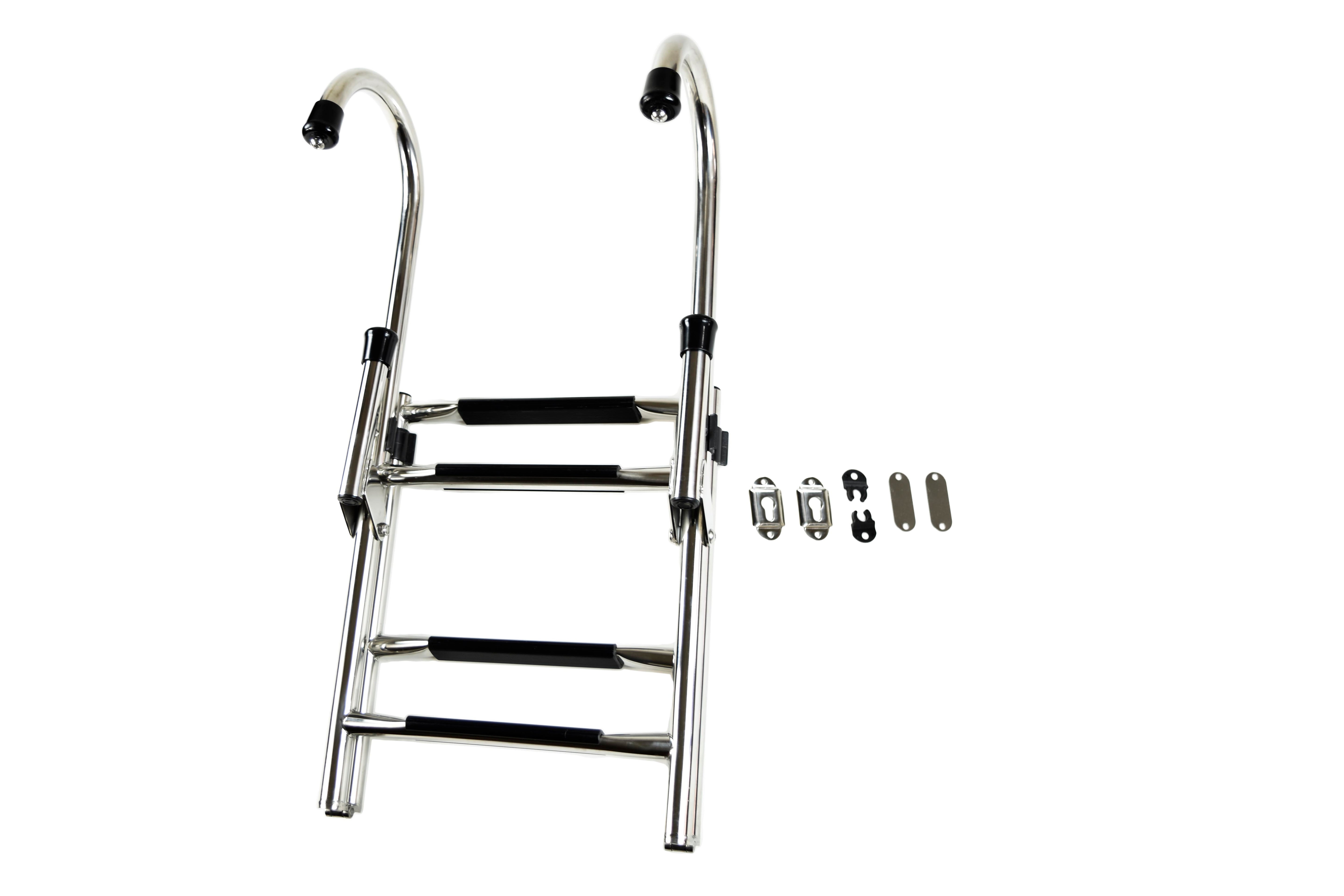 304 Stainless Steel Gunwale-Mounted Folding Removable Ladder